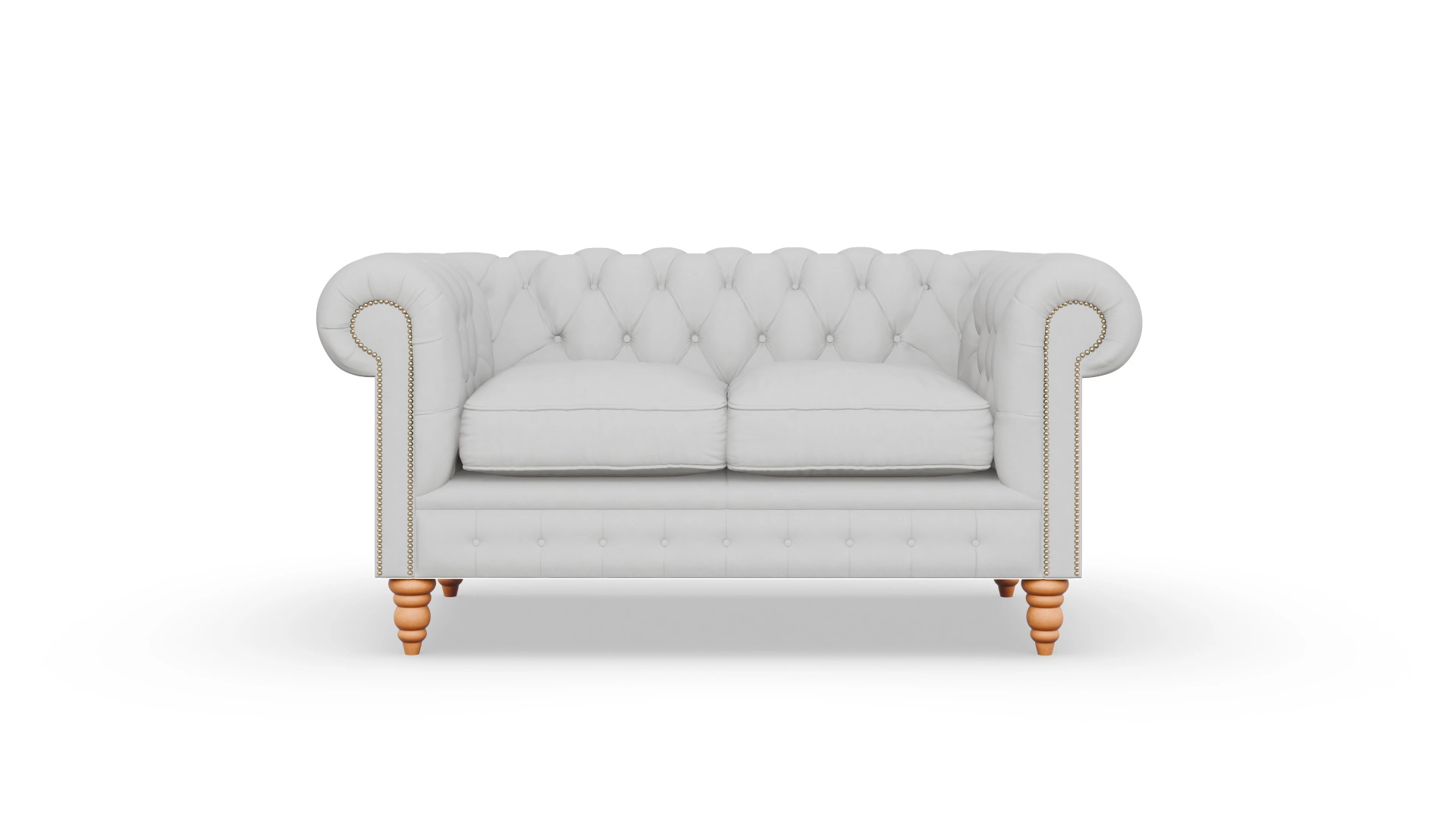 Chesterfield Sofa Bennet Ansicht des Produktes Bennet 2-Sitzer in Leder weiß