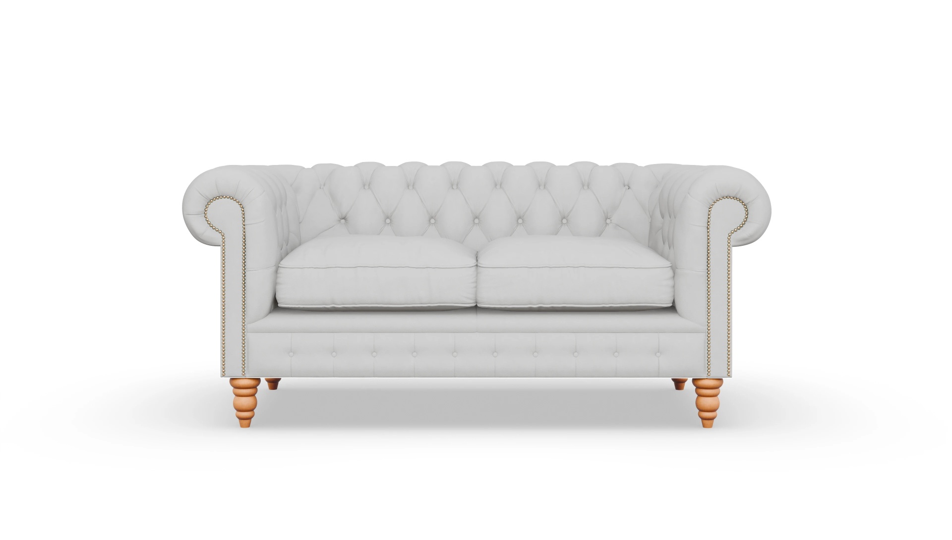 Chesterfield Sofa Bennet Ansicht des Produktes Bennet 2,5-Sitzer in Leder weiß