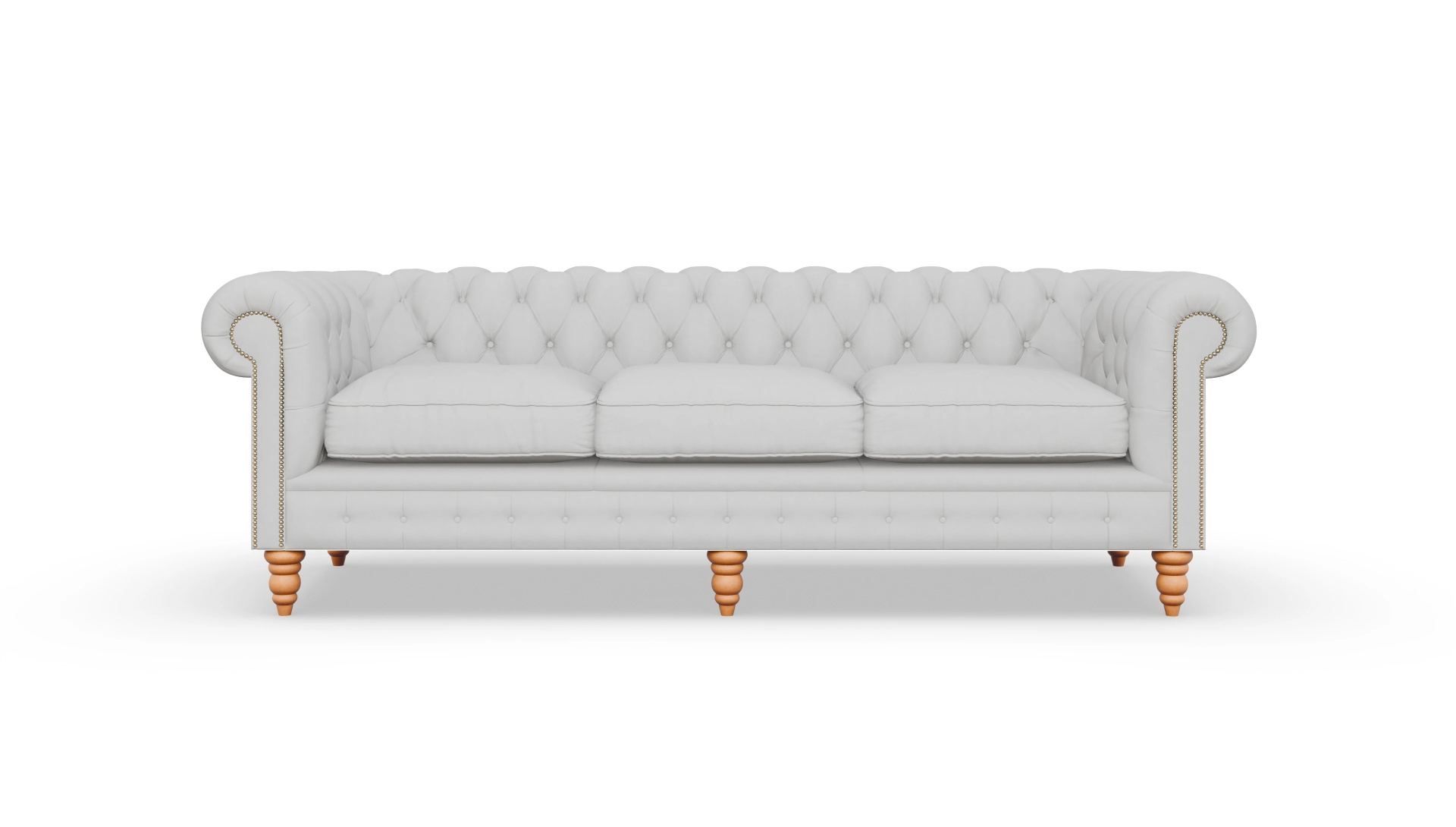 Chesterfield Sofa Bennet Ansicht des Produktes Bennet 4-Sitzer in Leder weiß