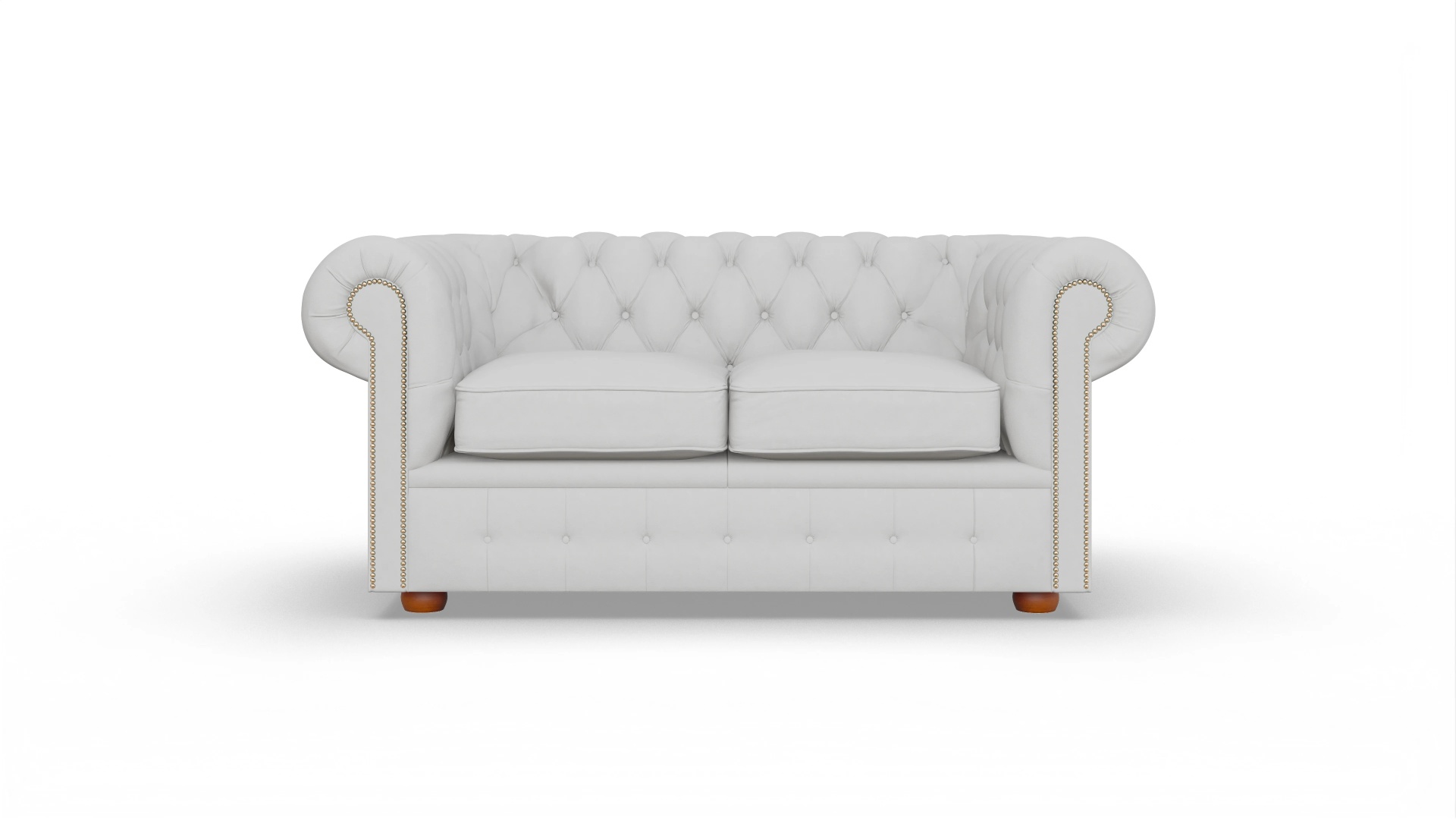 Chesterfield Sofa Brighton Ansicht des Produktes Brighton 2-Sitzer in Leder weiß