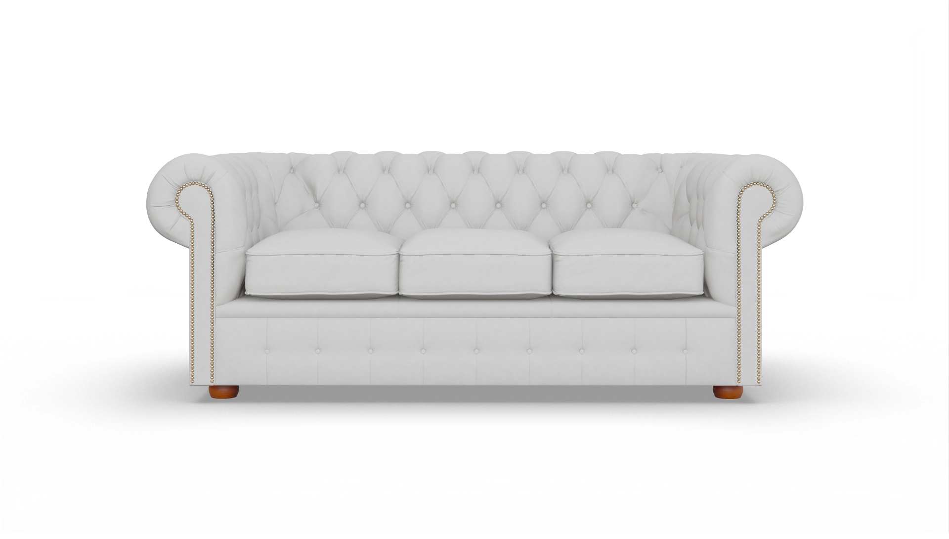 Chesterfield Sofa Brighton Ansicht des Produktes Brighton 3-Sitzer in Leder weiß