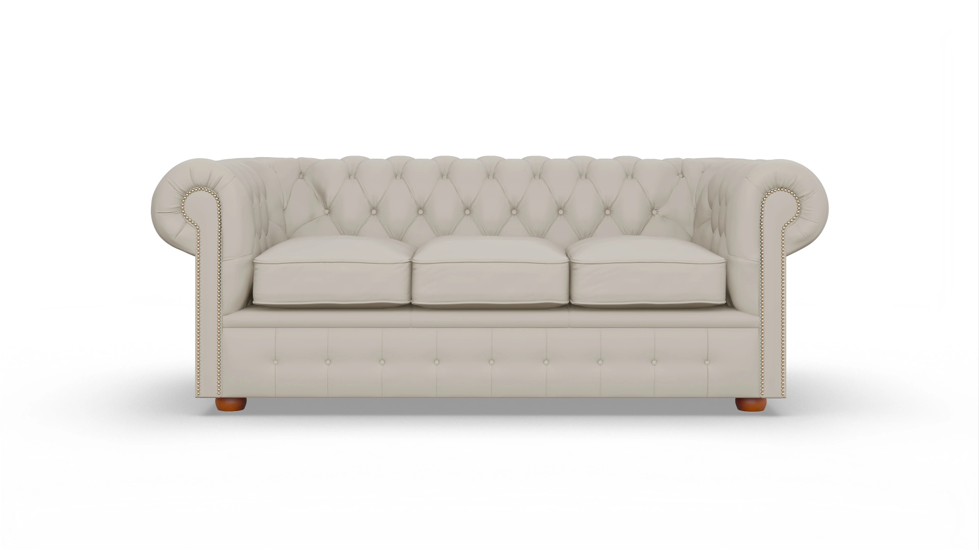 Chesterfield Sofa Brighton Ansicht des Produktes Brighton 3-Sitzer in Leder weiß