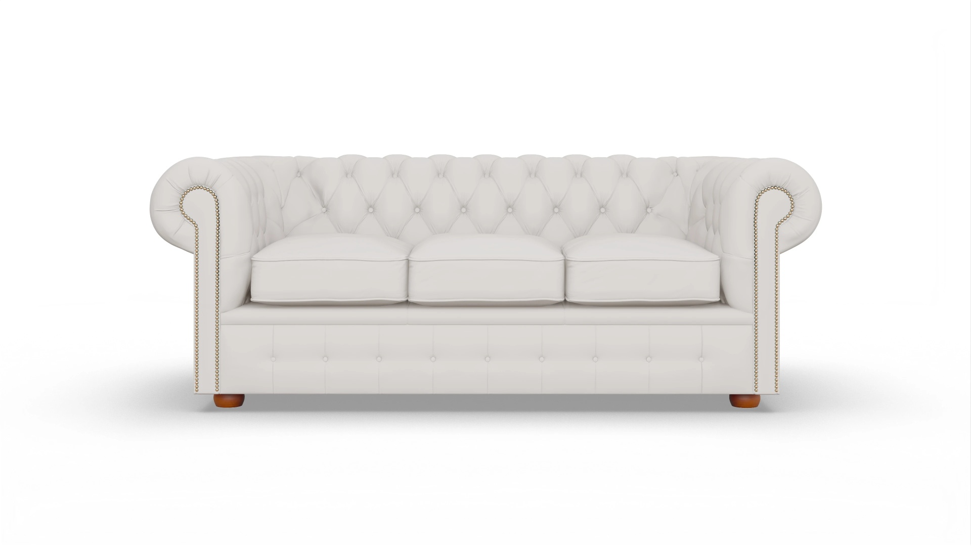 Chesterfield Sofa Brighton Ansicht des Produktes Brighton 3-Sitzer in Leder weiß