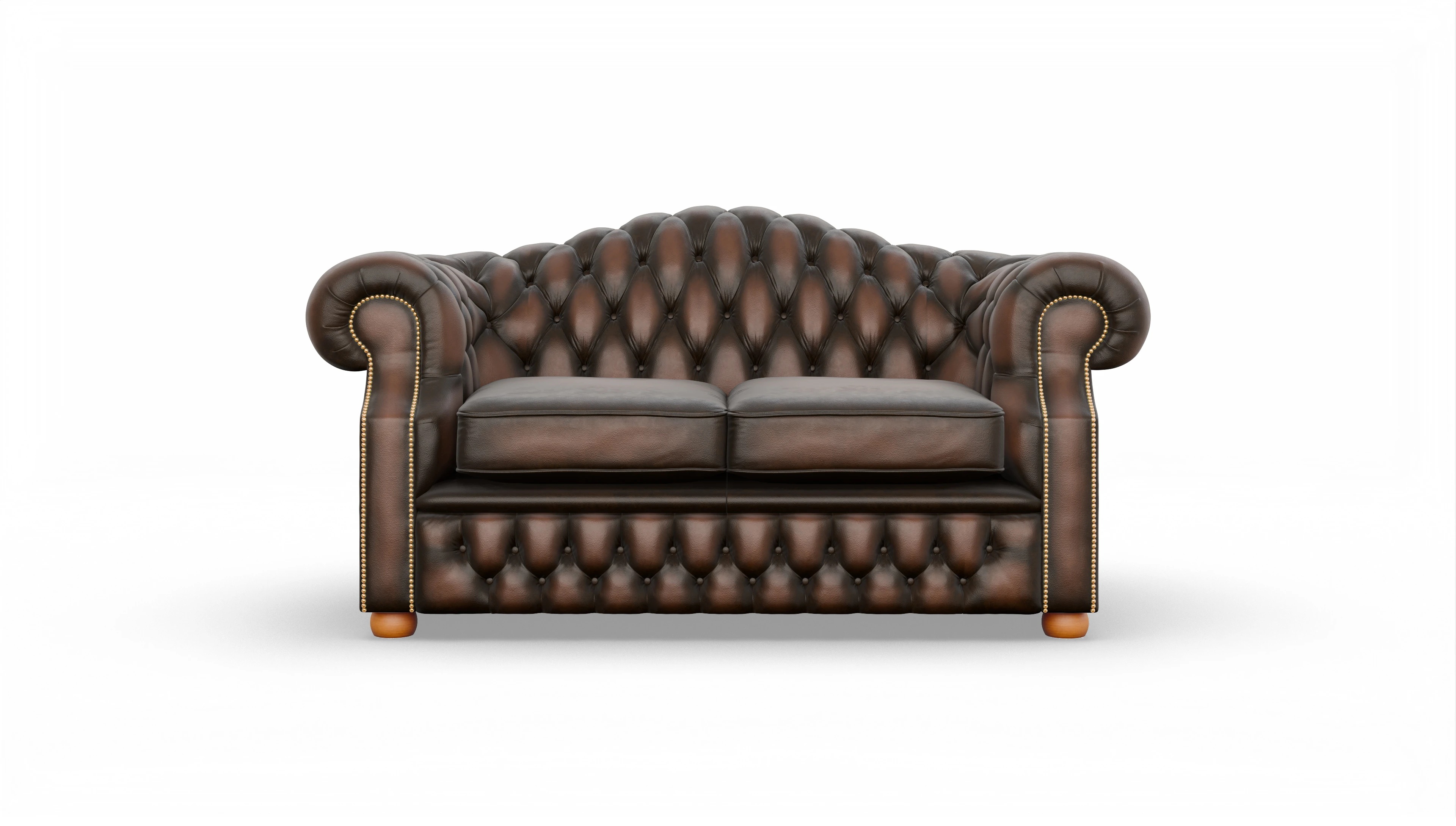 Chesterfield Sofa Yates Ansicht des Produktes Yates 2,5-Sitzer in Leder braun
