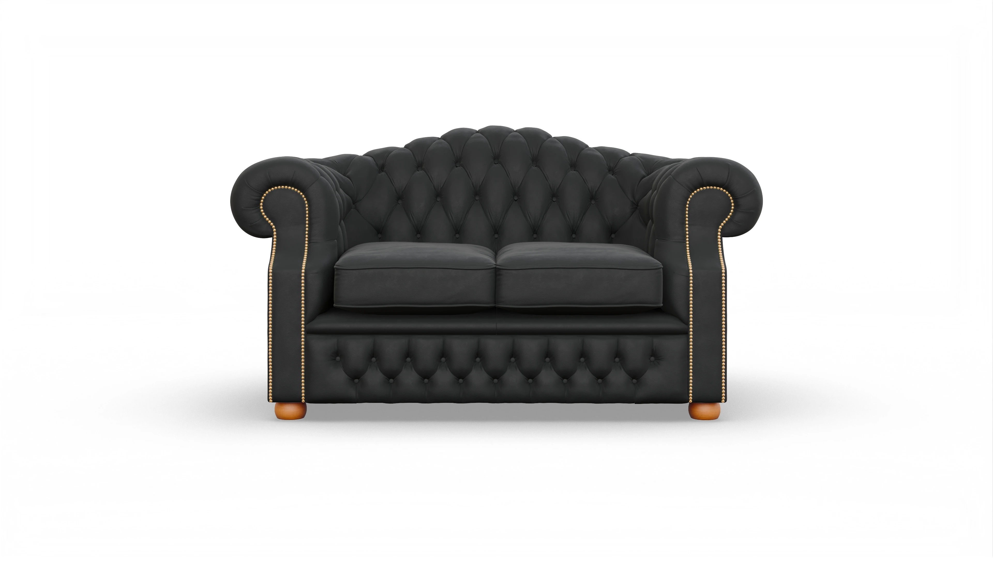 Chesterfield Sofa Yates Ansicht des Produktes Yates 3-Sitzer in Leder schwarz