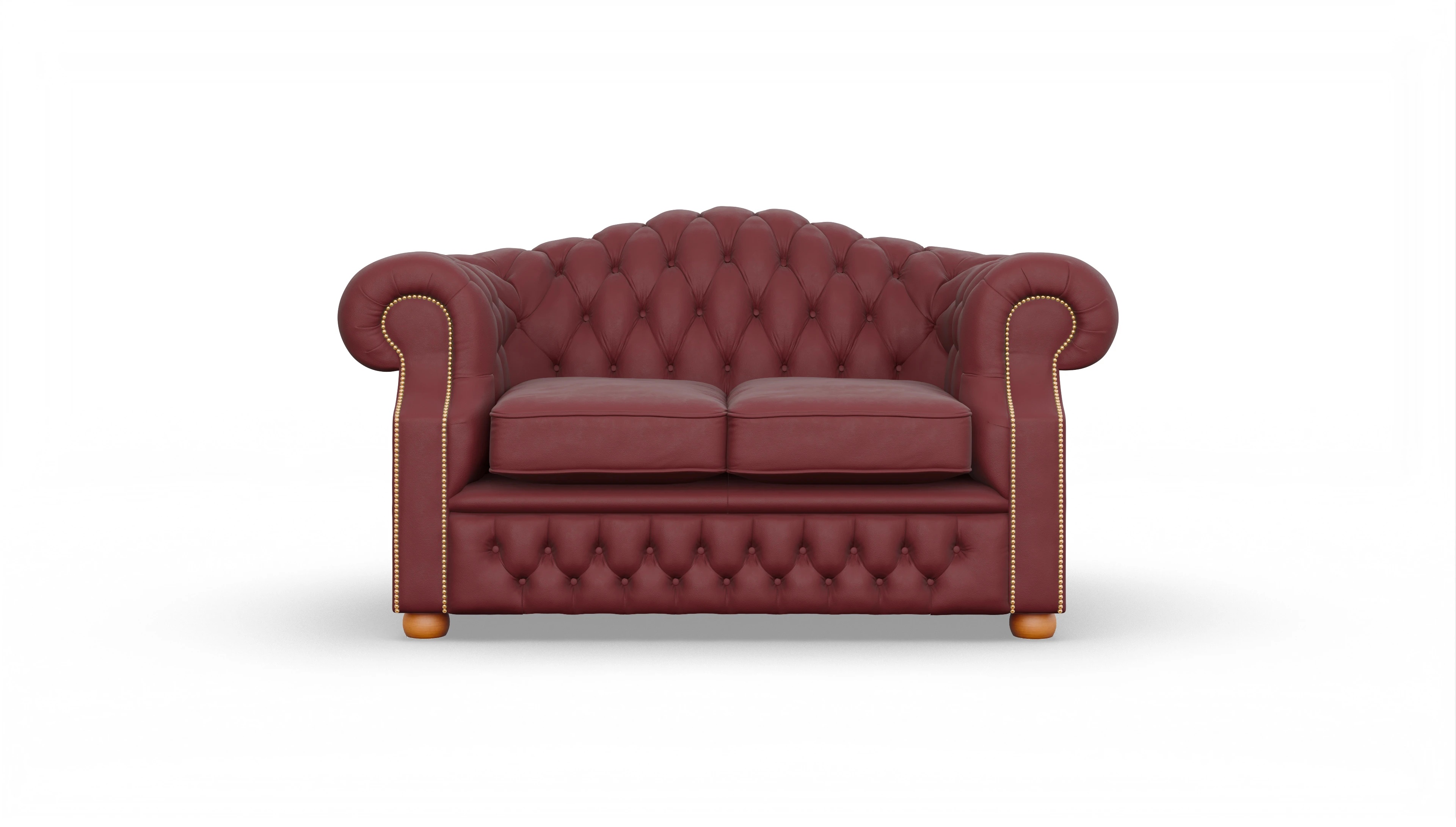 Chesterfield Sofa Yates Ansicht des Produktes Yates 2-Sitzer in Leder rot
