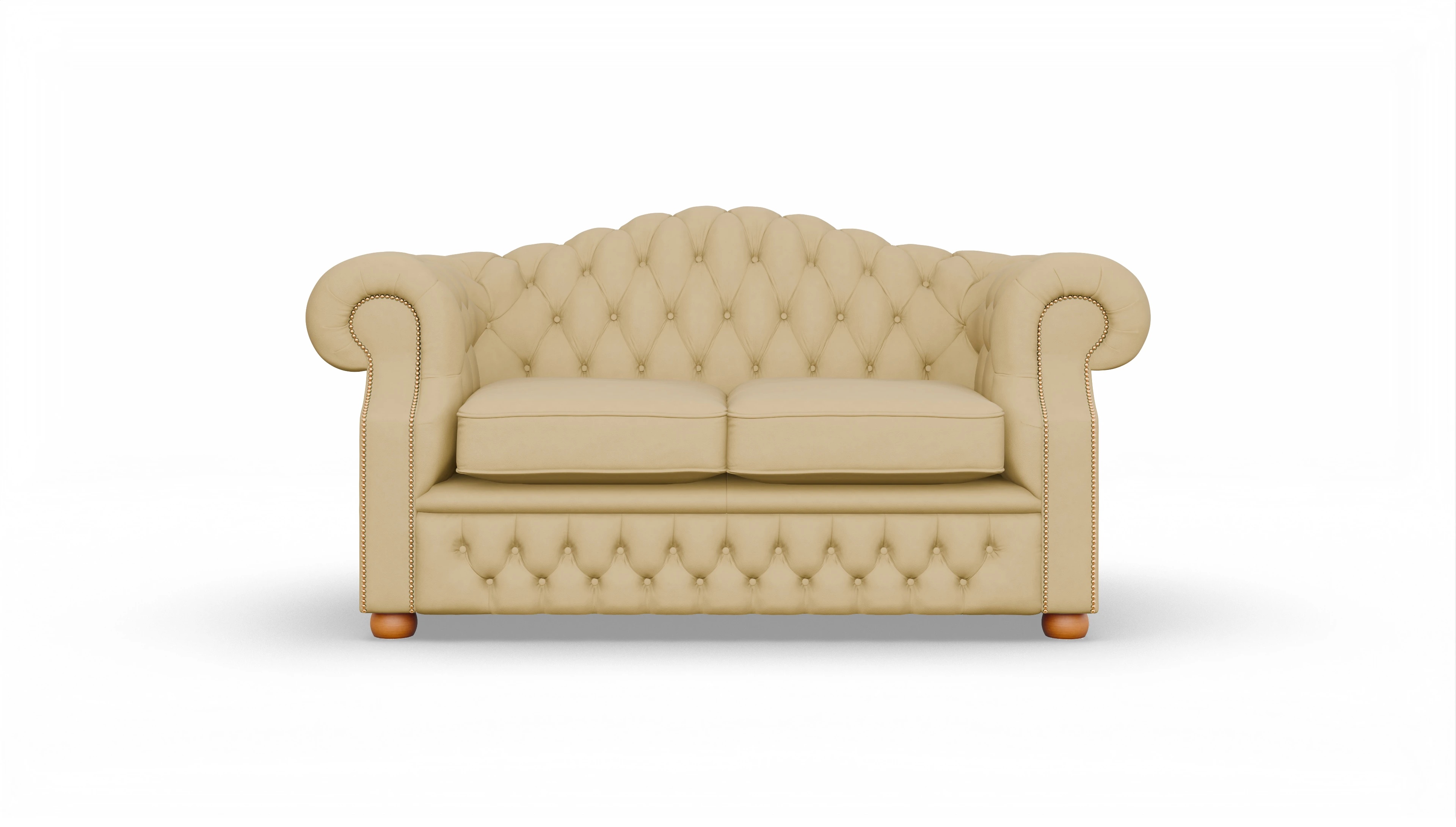 Chesterfield Sofa Yates Ansicht des Produktes Yates 2,5-Sitzer in Leder gelb