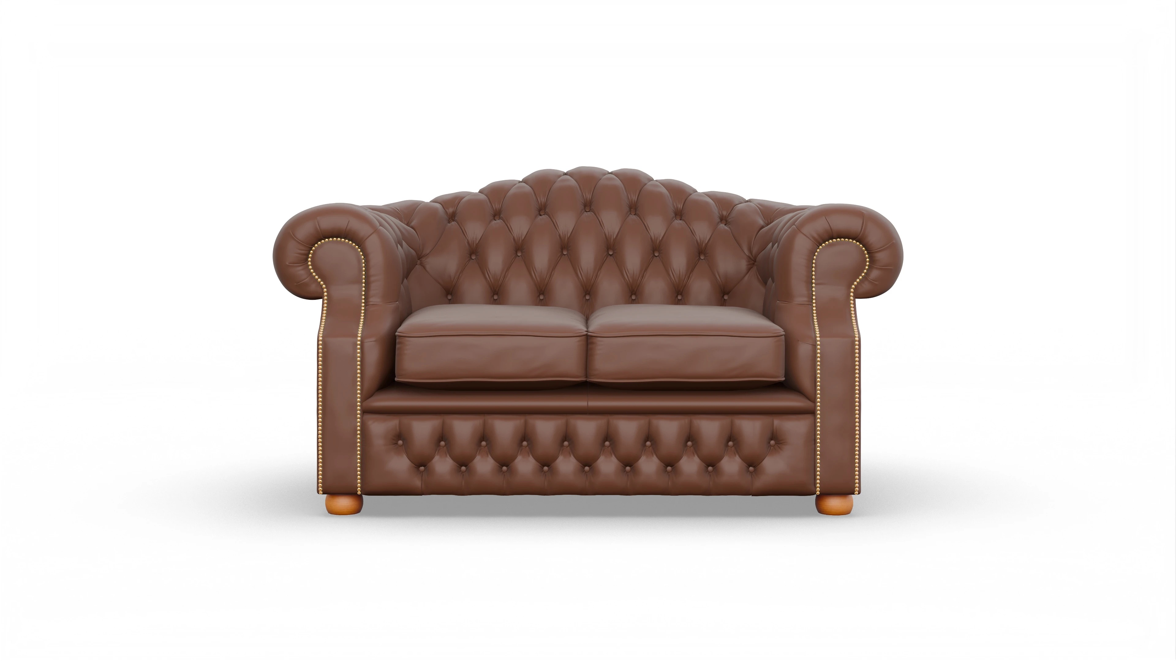 Chesterfield Sofa Yates Ansicht des Produktes Yates 2-Sitzer in Leder braun