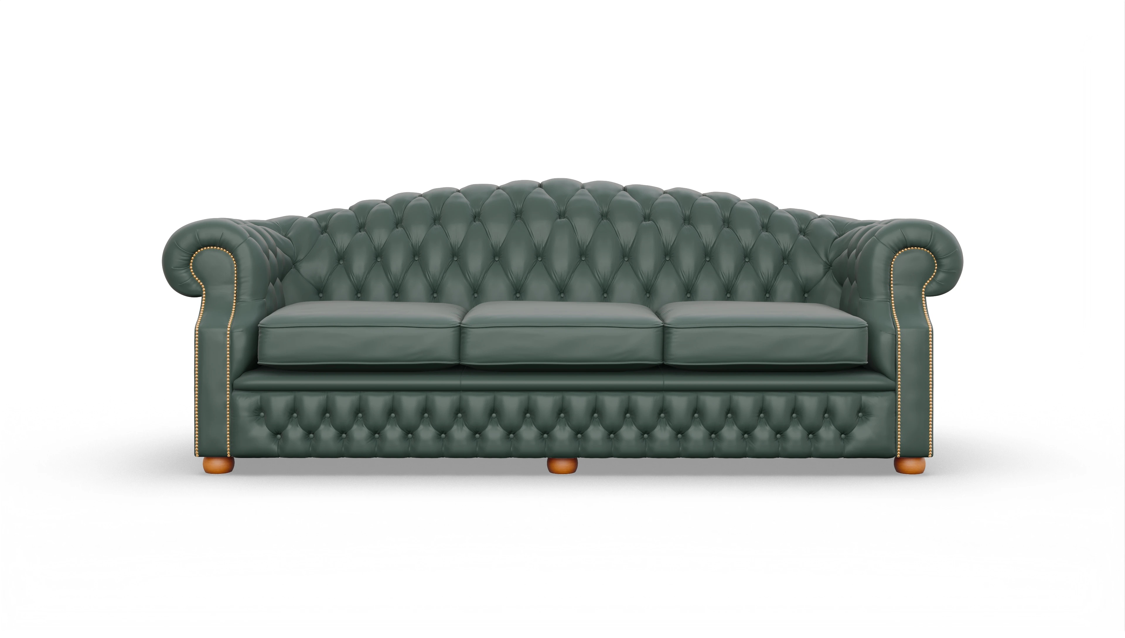 Chesterfield Sofa Yates Ansicht des Produktes Yates 4-Sitzer in Leder grün
