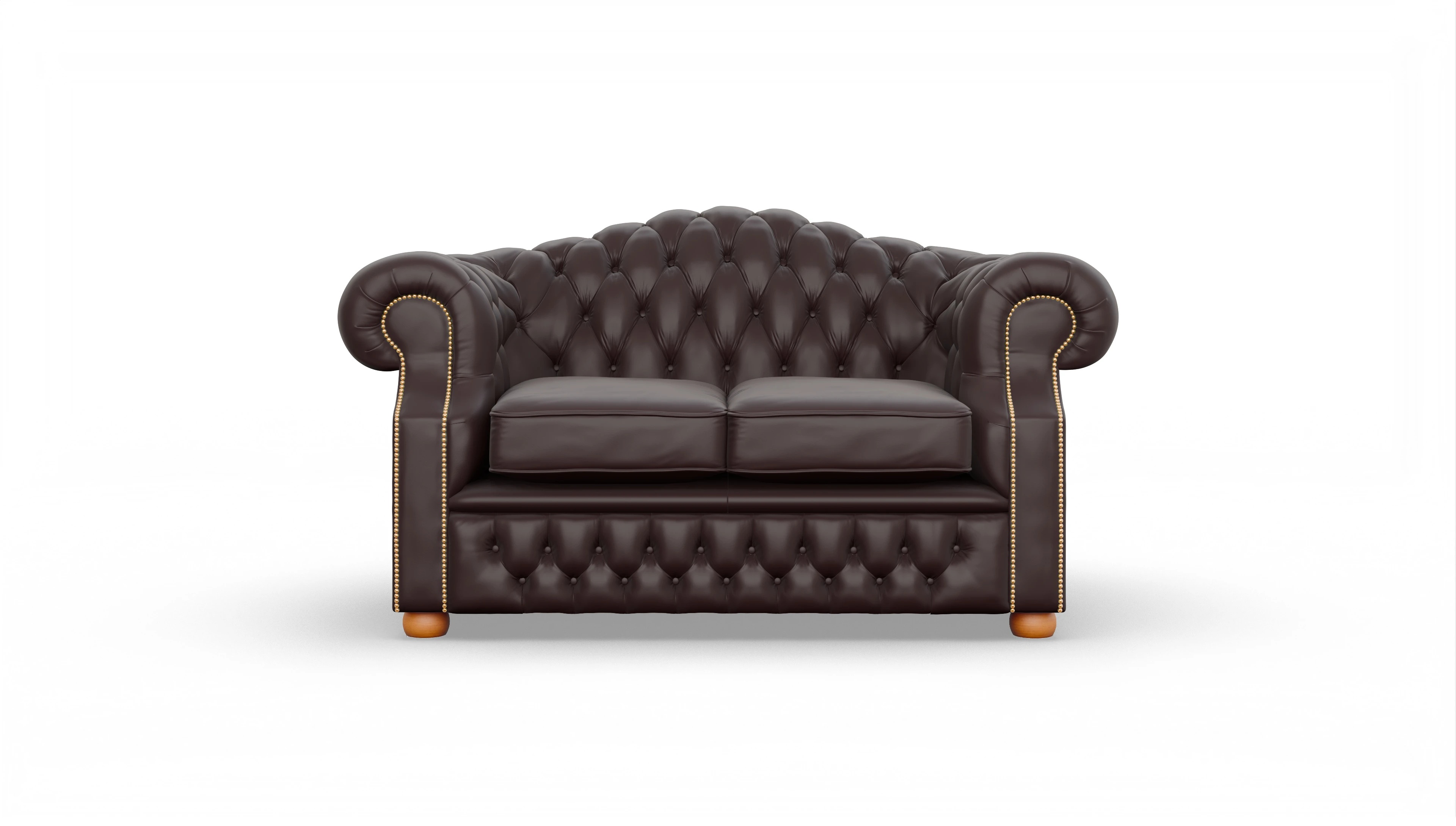 Chesterfield Sofa Yates Ansicht des Produktes Yates 2-Sitzer in Leder braun