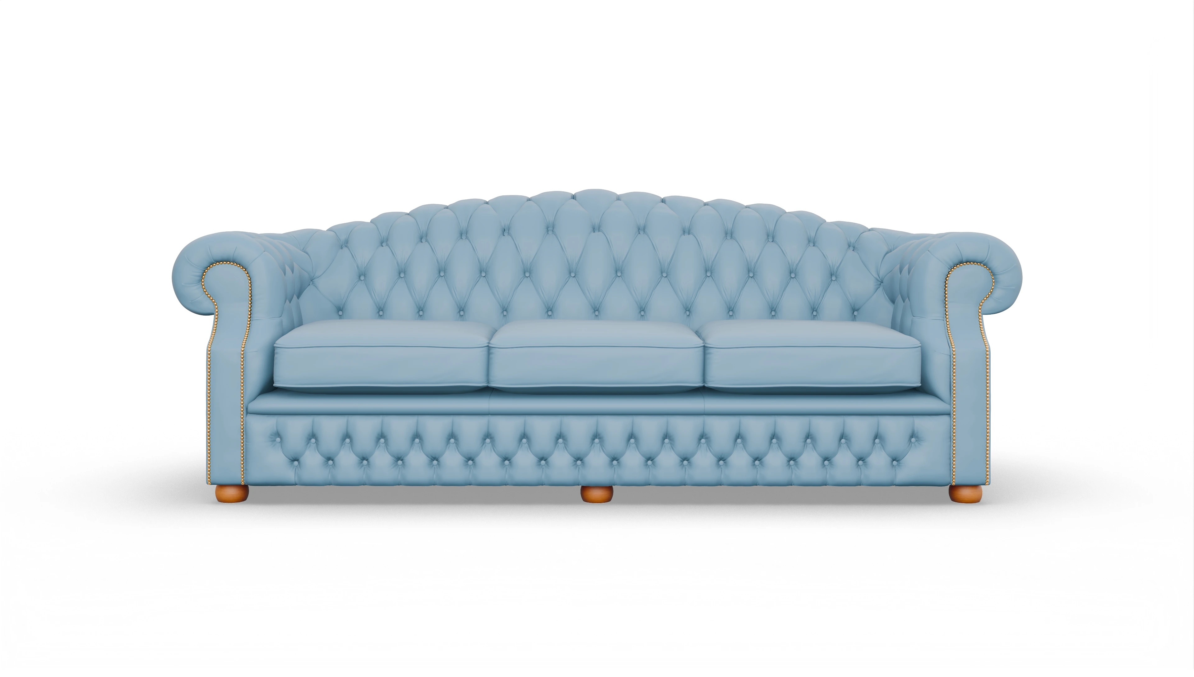 Chesterfield Sofa Yates Ansicht des Produktes Yates 4-Sitzer in Leder blau