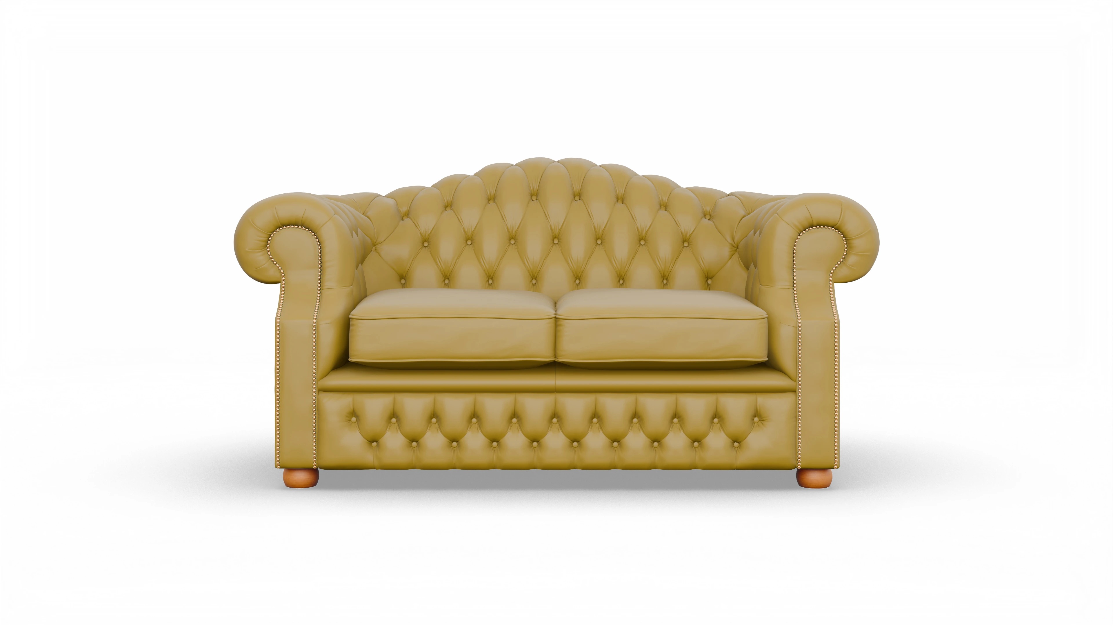 Chesterfield Sofa Yates Ansicht des Produktes Yates 2,5-Sitzer in Leder gelb