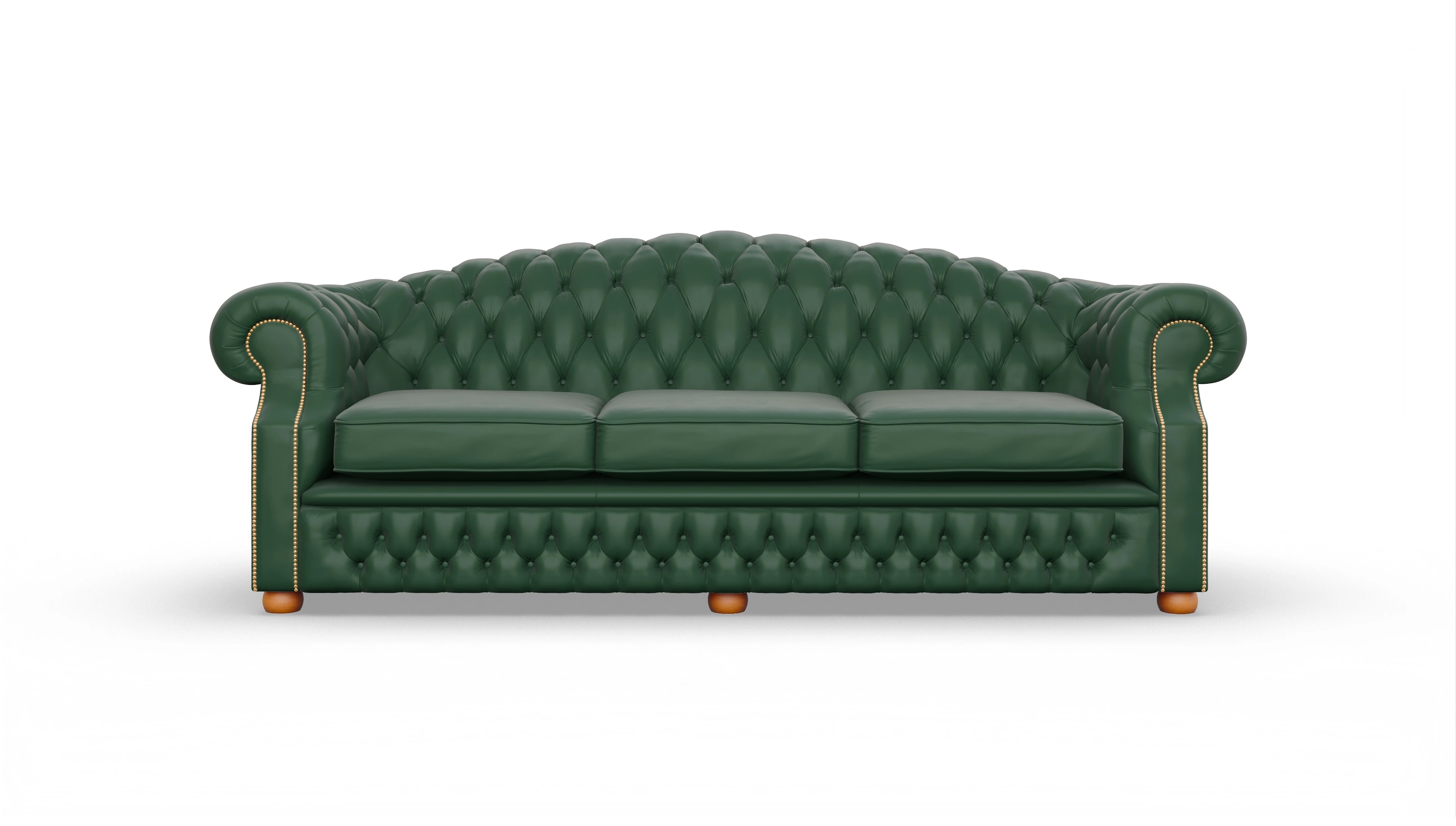 Chesterfield Sofa Yates Ansicht des Produktes Yates 4-Sitzer in Leder grün
