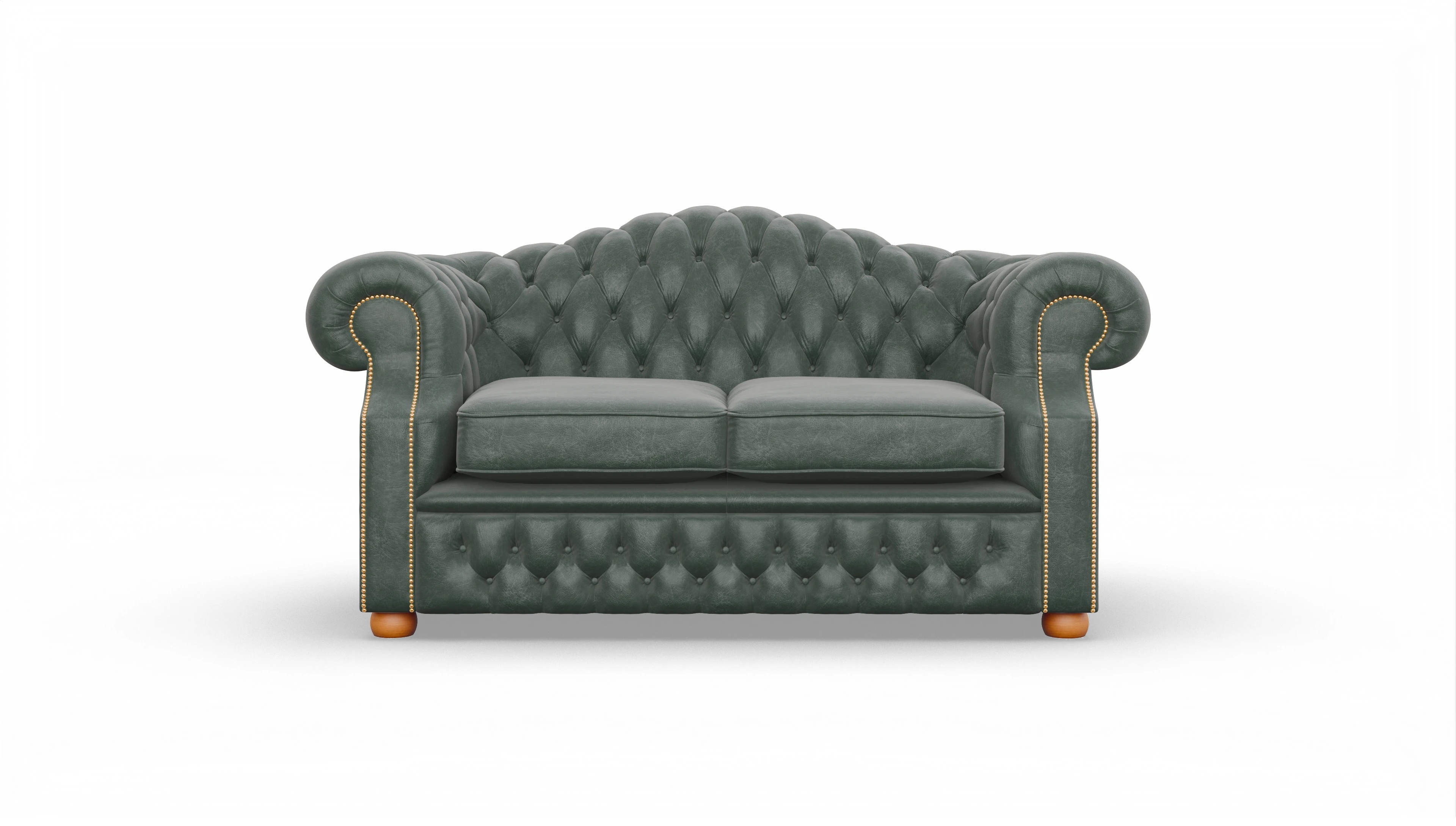 Chesterfield Sofa Yates Ansicht des Produktes Yates 2,5-Sitzer in Leder grün