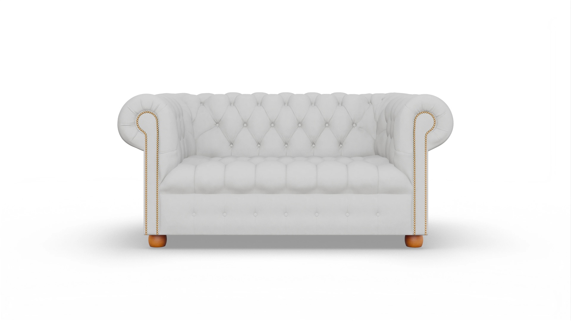Victorian Chesterfield Sofa Bingley Ansicht des Produktes Bingley 2-Sitzer in Leder weiß