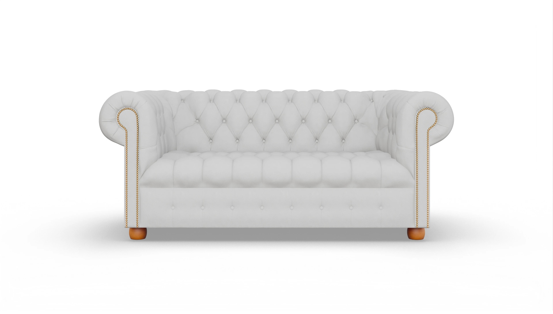 Victorian Chesterfield Sofa Bingley Ansicht des Produktes Bingley 2,5-Sitzer in Leder weiß