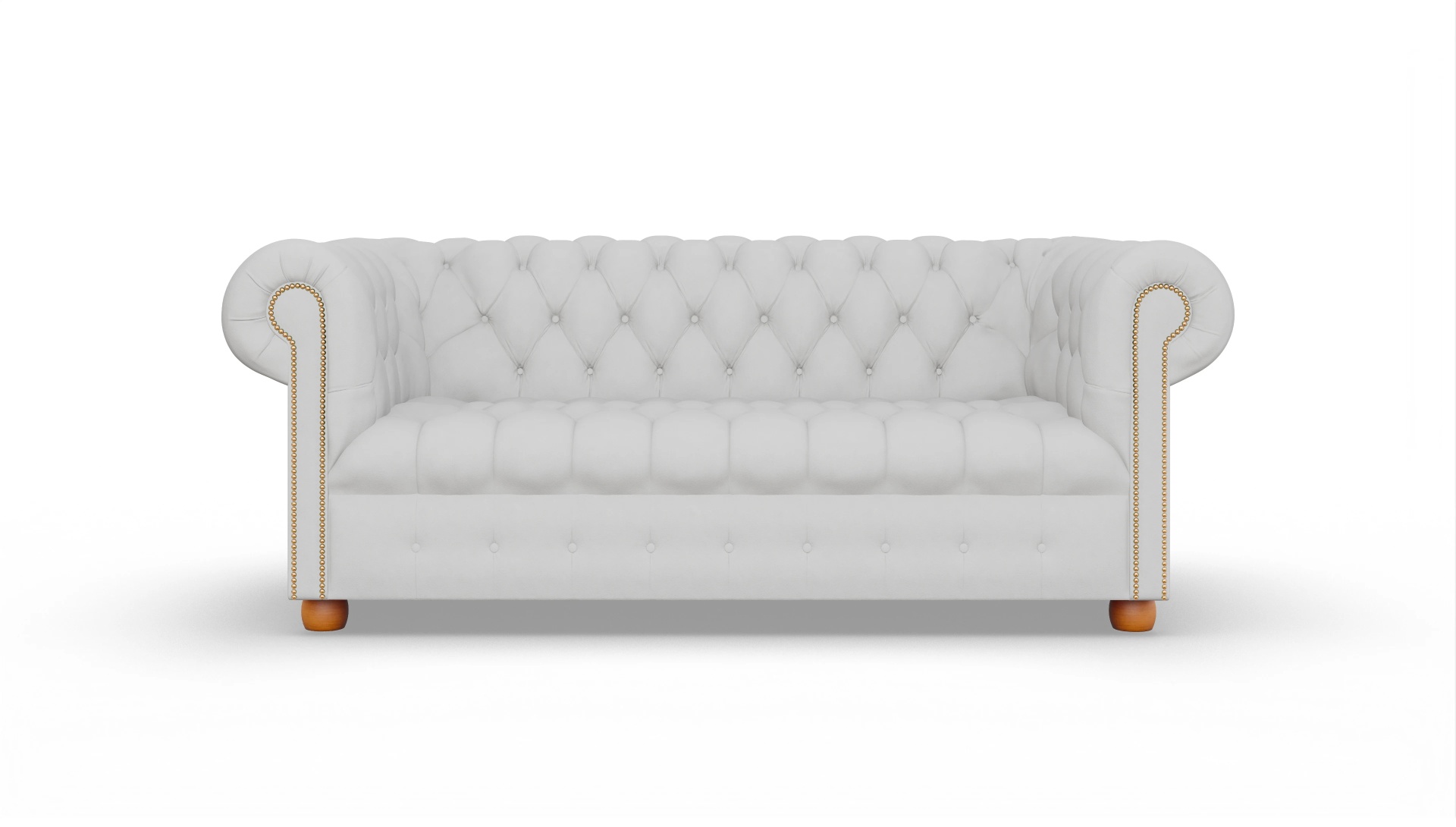 Victorian Chesterfield Sofa Bingley Ansicht des Produktes Bingley 3-Sitzer in Leder weiß