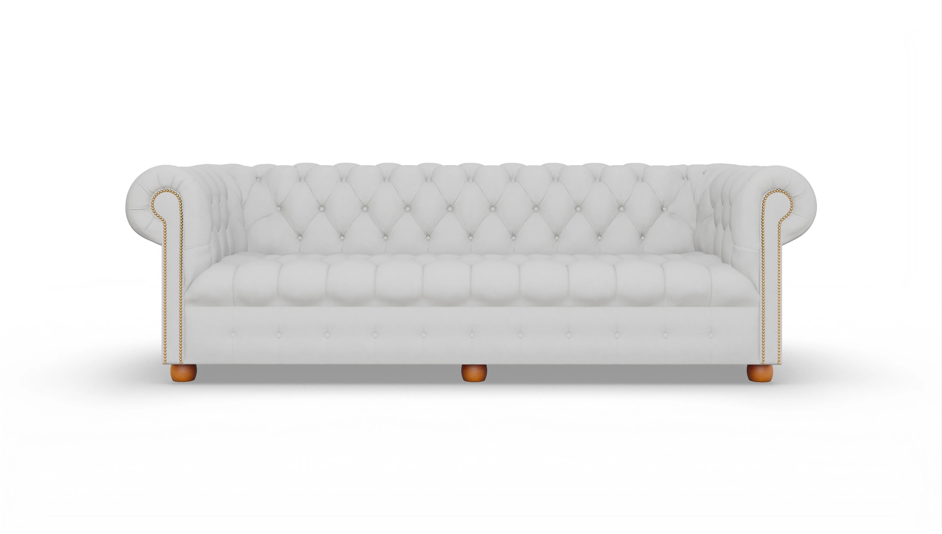 Victorian Chesterfield Sofa Bingley Ansicht des Produktes Bingley 4-Sitzer in Leder weiß