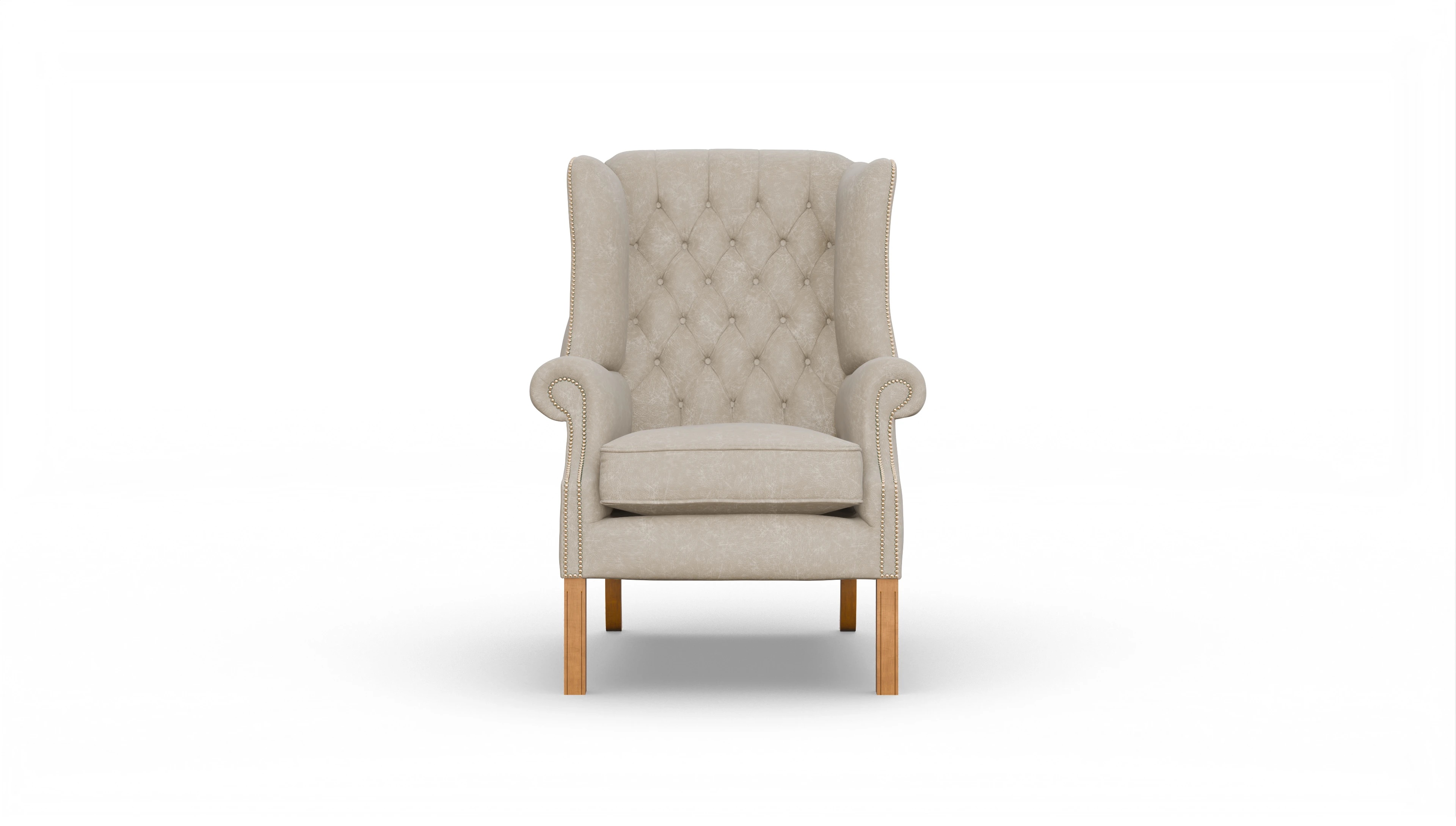 Francisco Ohrensessel Ansicht des Produktes Francisco Sessel in Leder beige
