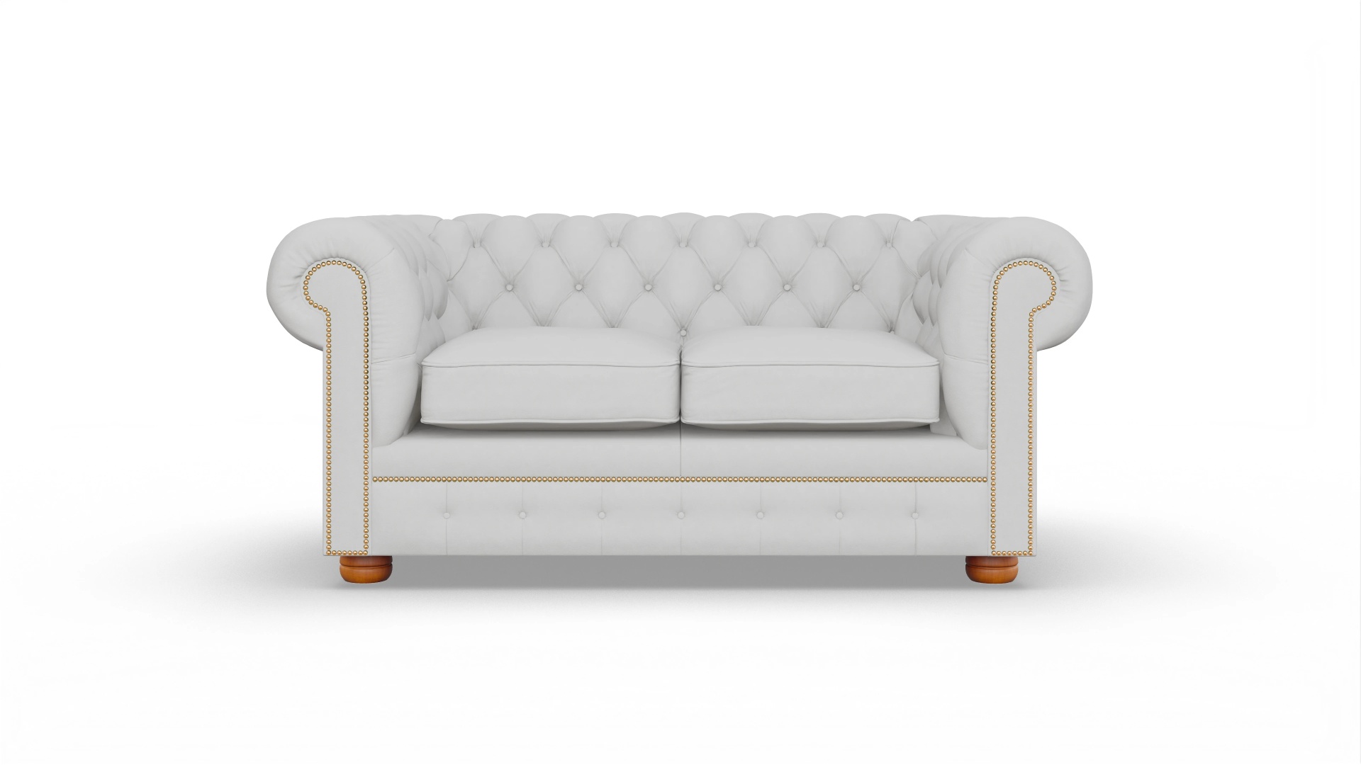 Chesterfield Sofa William Ansicht des Produktes William 2-Sitzer in Leder weiß