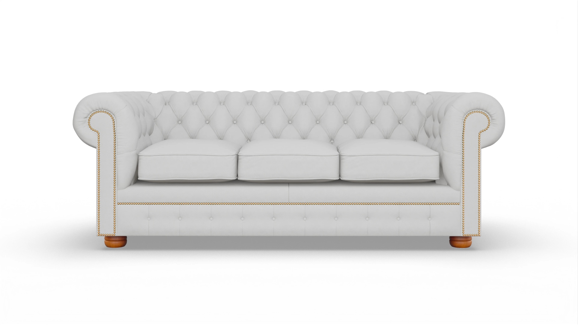 Chesterfield Sofa William Ansicht des Produktes William 3-Sitzer in Leder weiß