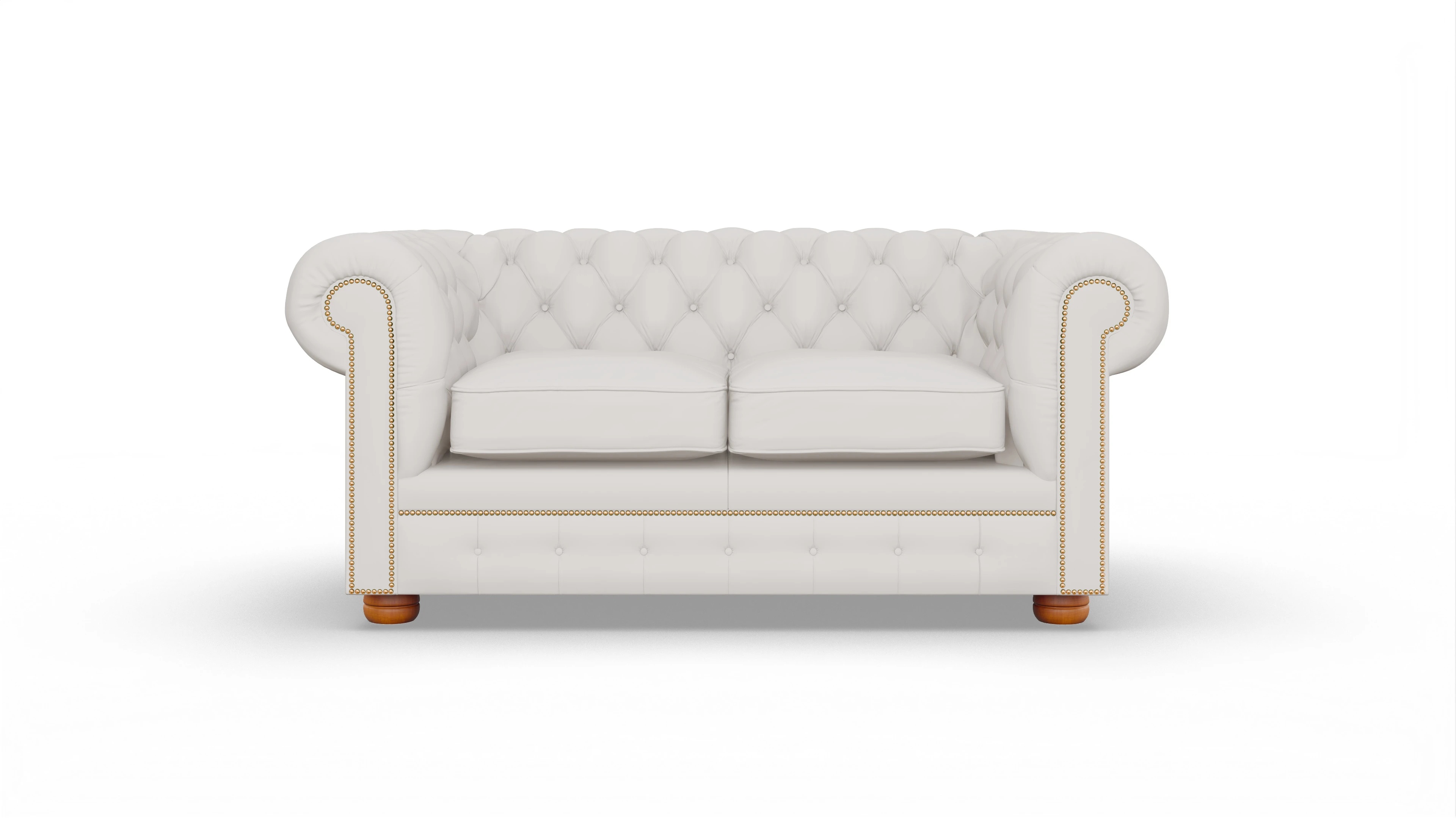 Chesterfield Sofa William Ansicht des Produktes William 2-Sitzer in Leder weiß