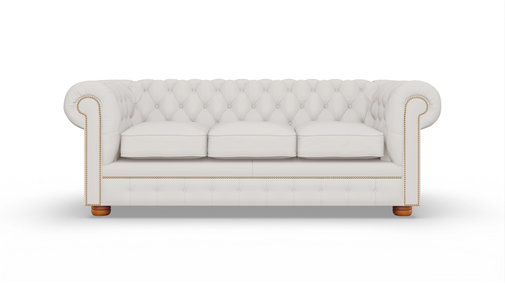 Chesterfield Sofa William Ansicht des Produktes William 3-Sitzer in Leder weiß