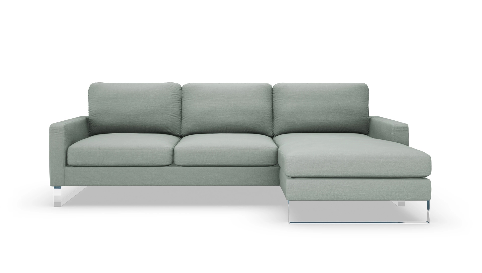 Cespon Stoffsofa Ansicht des Produktes Cespon Sofa mit Rec rechts in Stoff grün