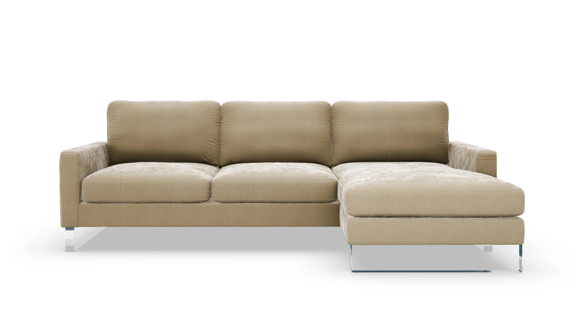 Cespon Stoffsofa Ansicht des Produktes Cespon Sofa mit Rec rechts in Samt weiß