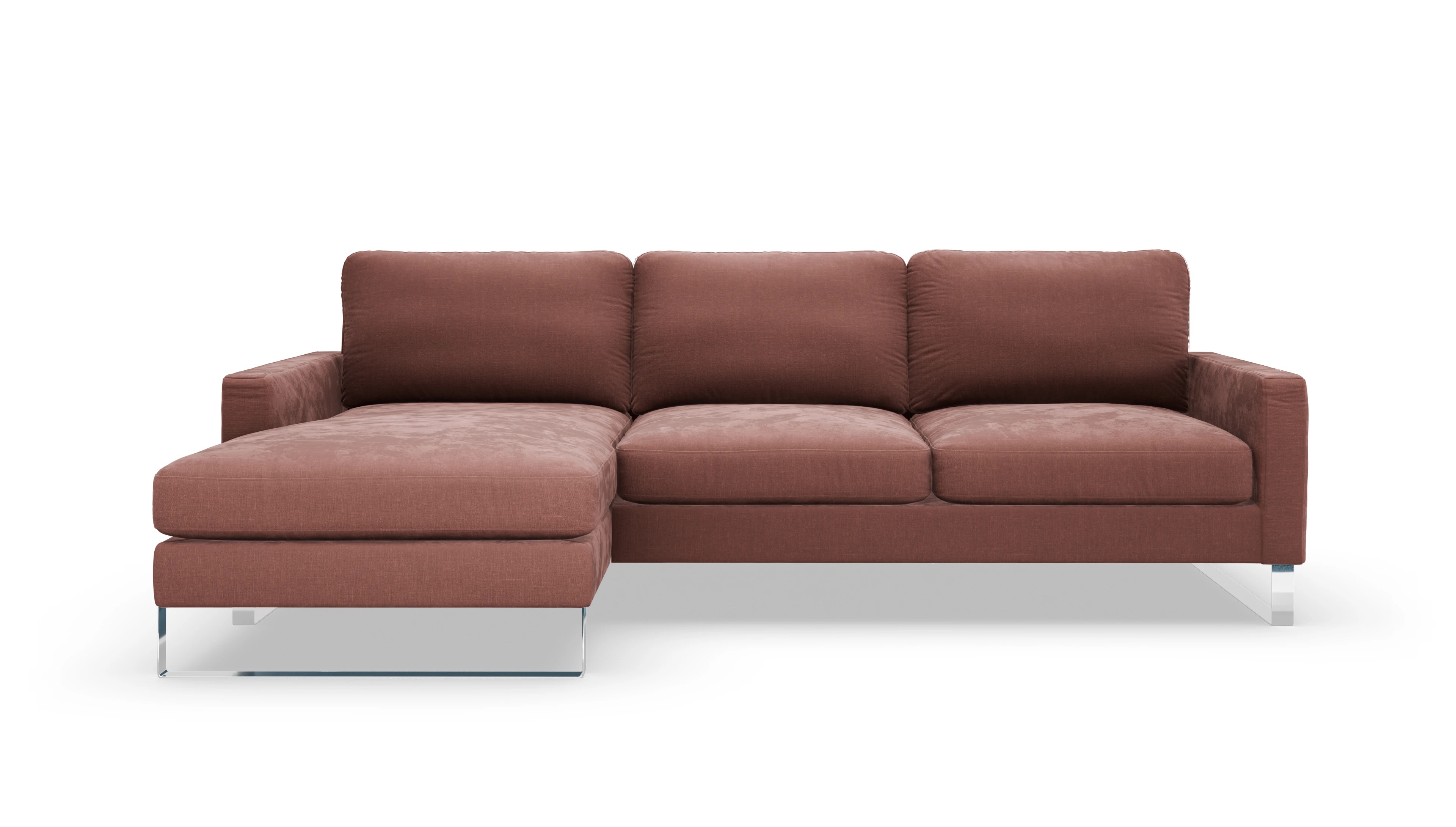 Ansicht des Produktes Cespon Sofa mit Rec links in Stoff rot