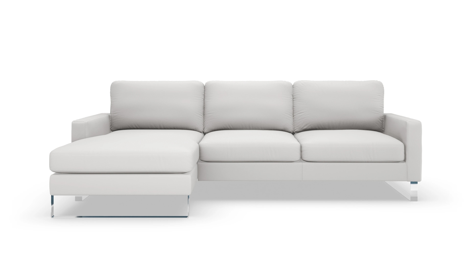 Ansicht des Produktes Cespon Sofa mit Rec links in Leder weiß