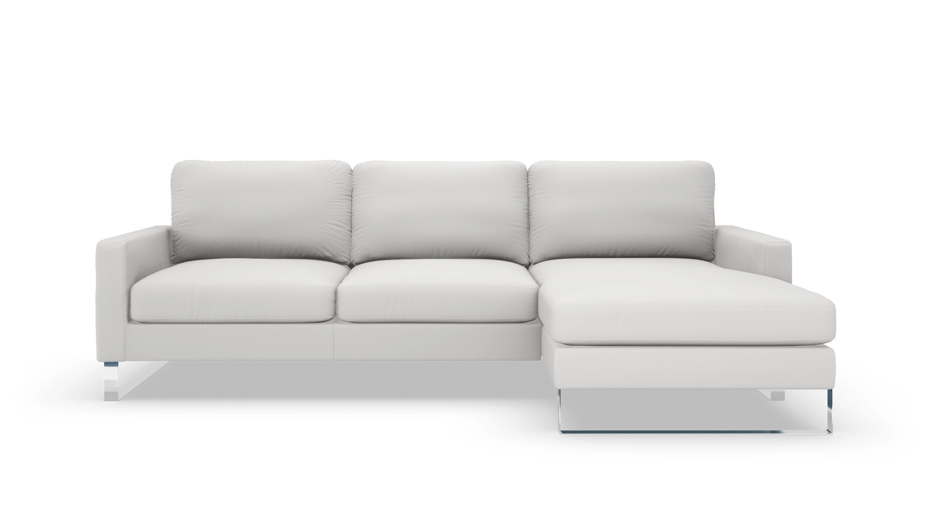 Ansicht des Produktes Cespon Sofa mit Rec rechts in Leder weiß