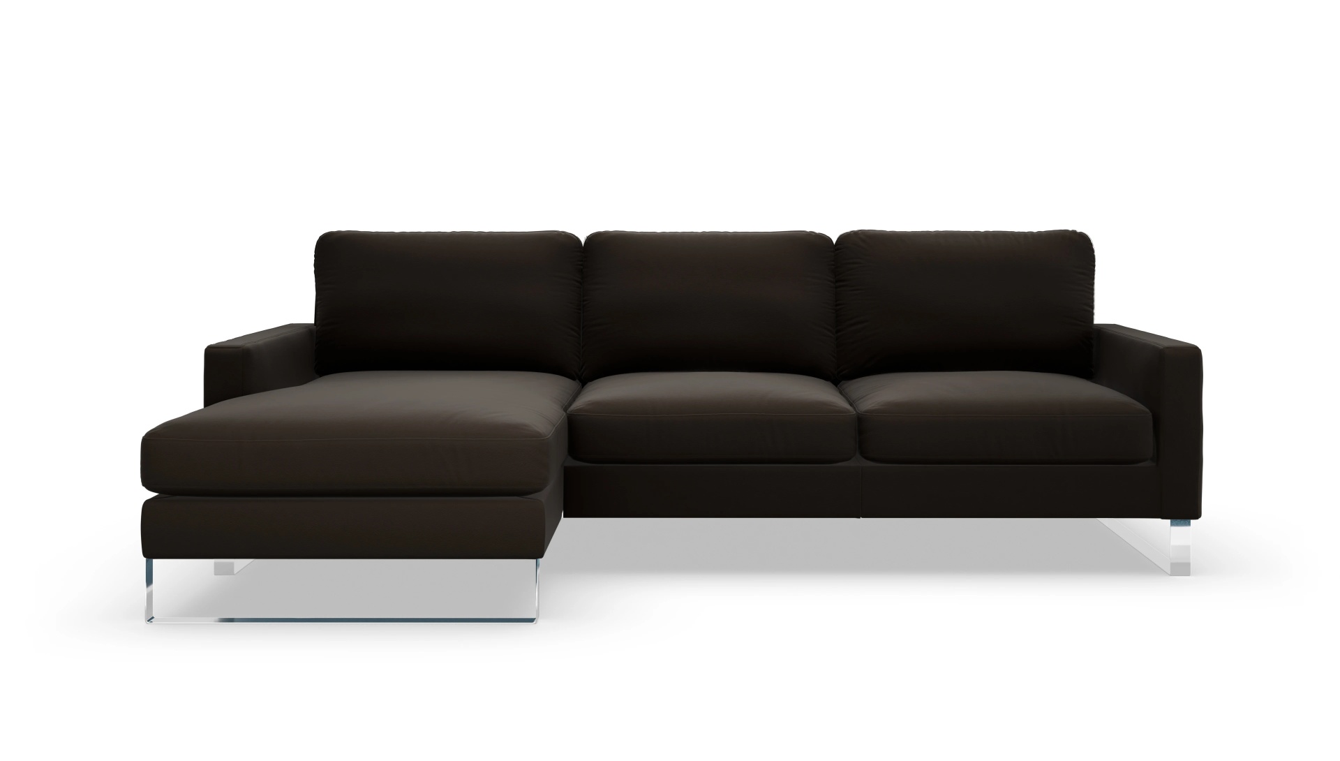Cespon Ledersofa Ansicht des Produktes Cespon Sofa mit Rec links in Leder braun
