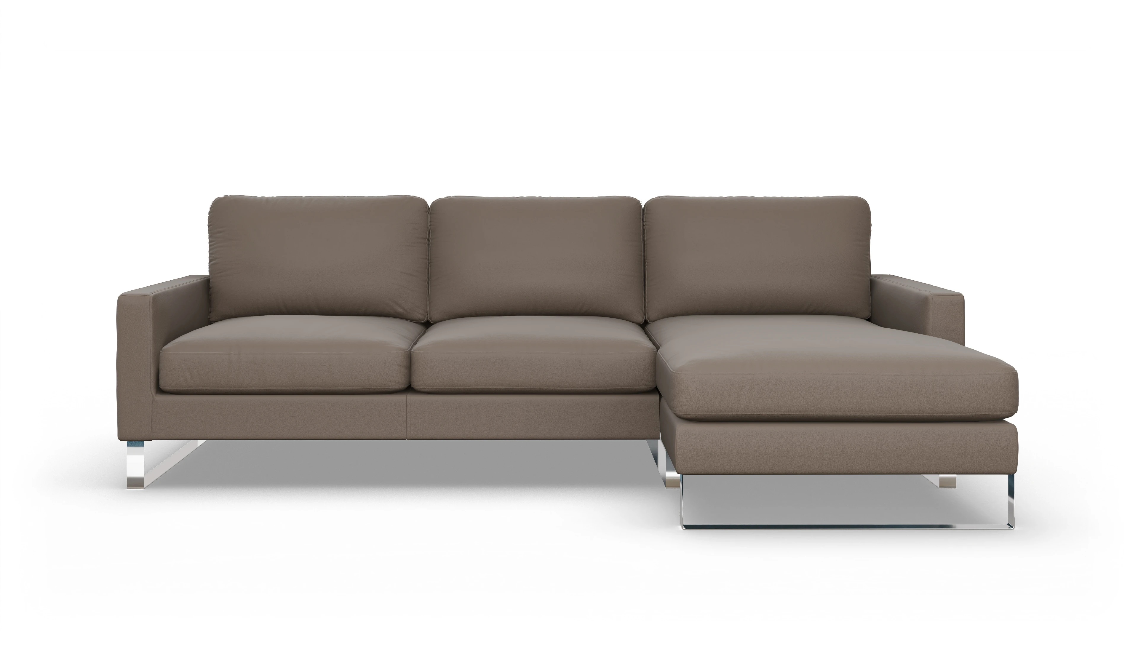 Cespon Ledersofa Ansicht des Produktes Cespon Sofa mit Rec rechts in Leder beige