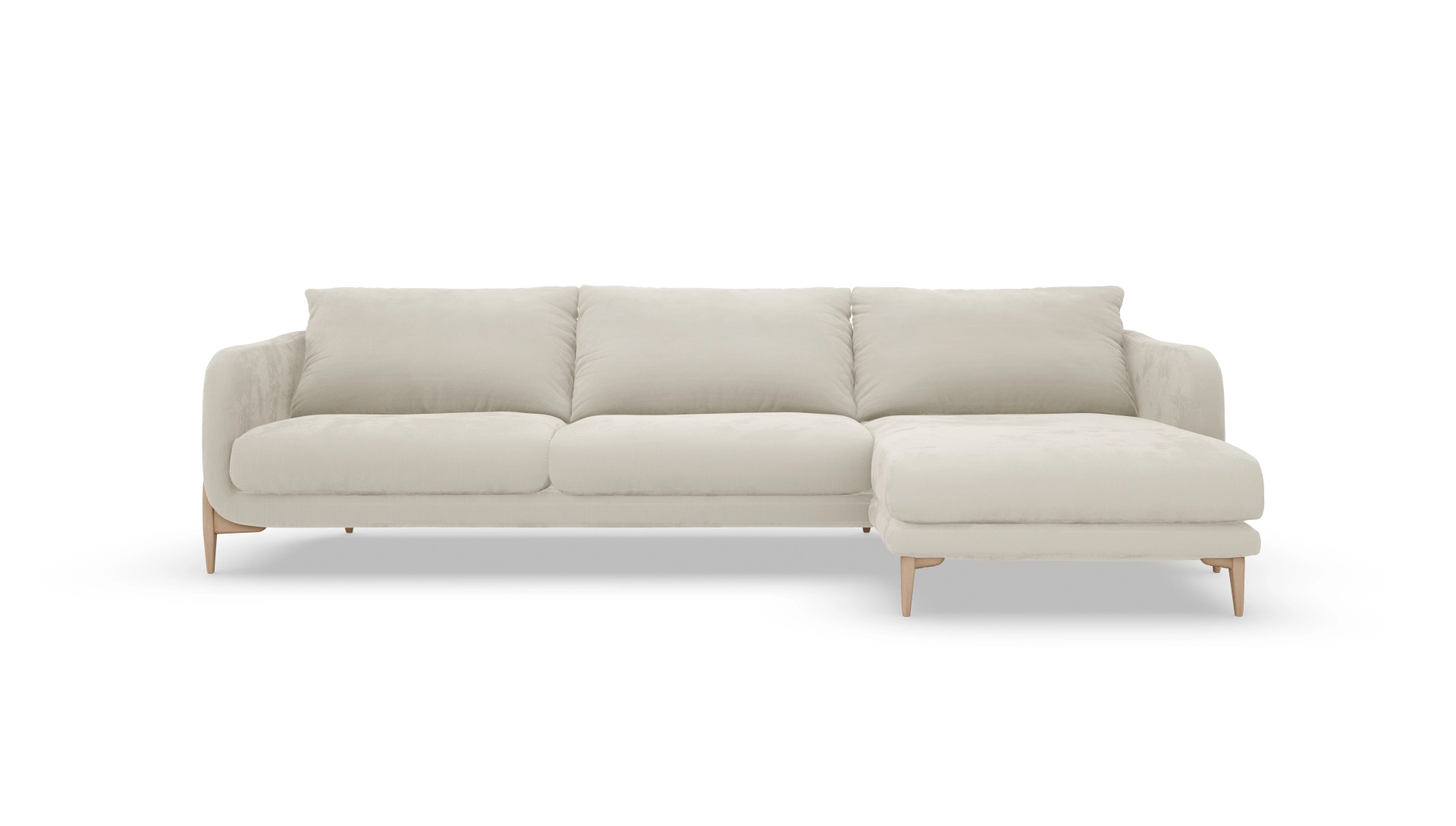 Ansicht des Produktes Iversen Sofa mit Rec rechts in Cord weiß