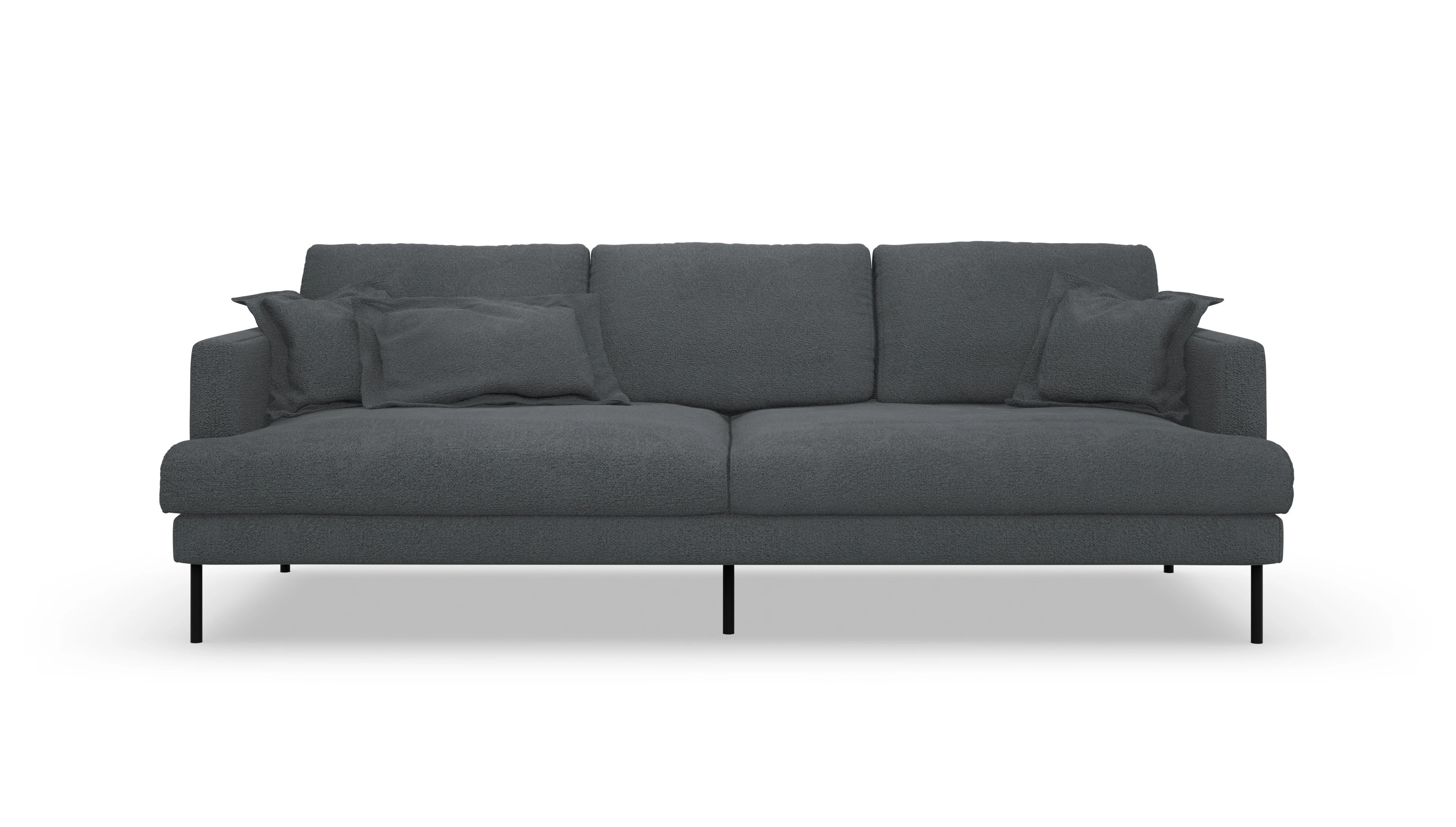Stoffsofa Arna Ansicht des Produktes Arna 3-Sitzer in Stoff grau