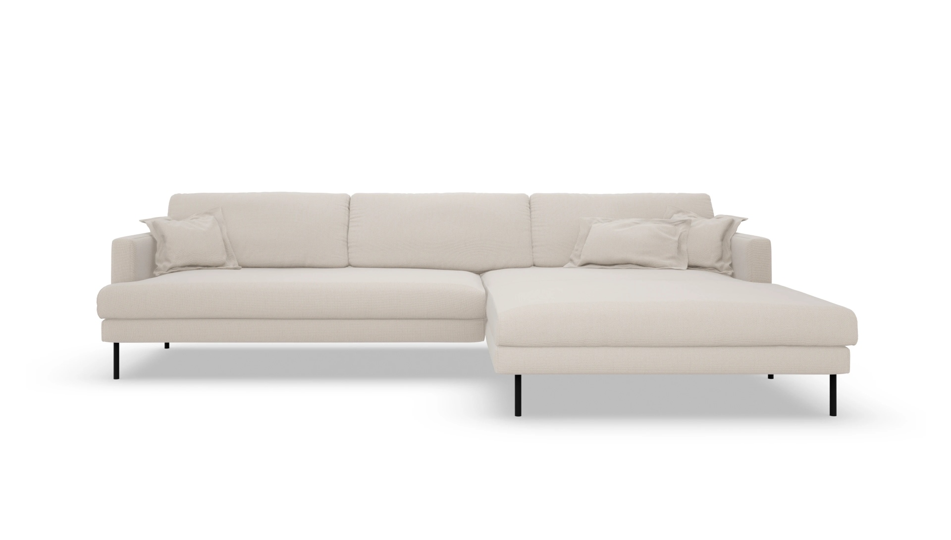 Ansicht des Produktes Arna Sofa mit Rec rechts in Stoff weiß
