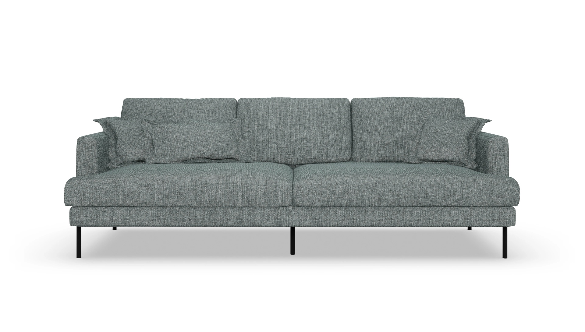 Stoffsofa Arna Ansicht des Produktes Arna 3-Sitzer in Stoff blau