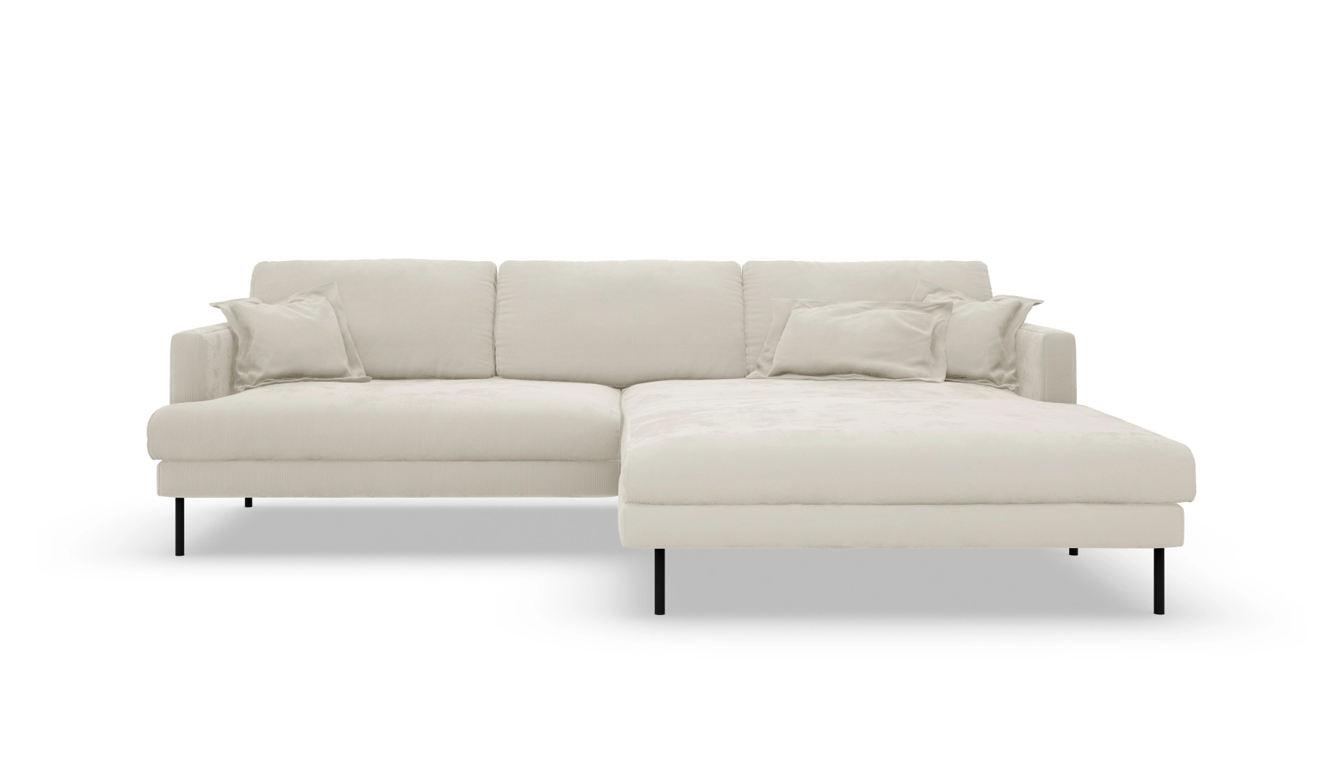 Ansicht des Produktes Arna Sofa mit Rec rechts in Cord weiß