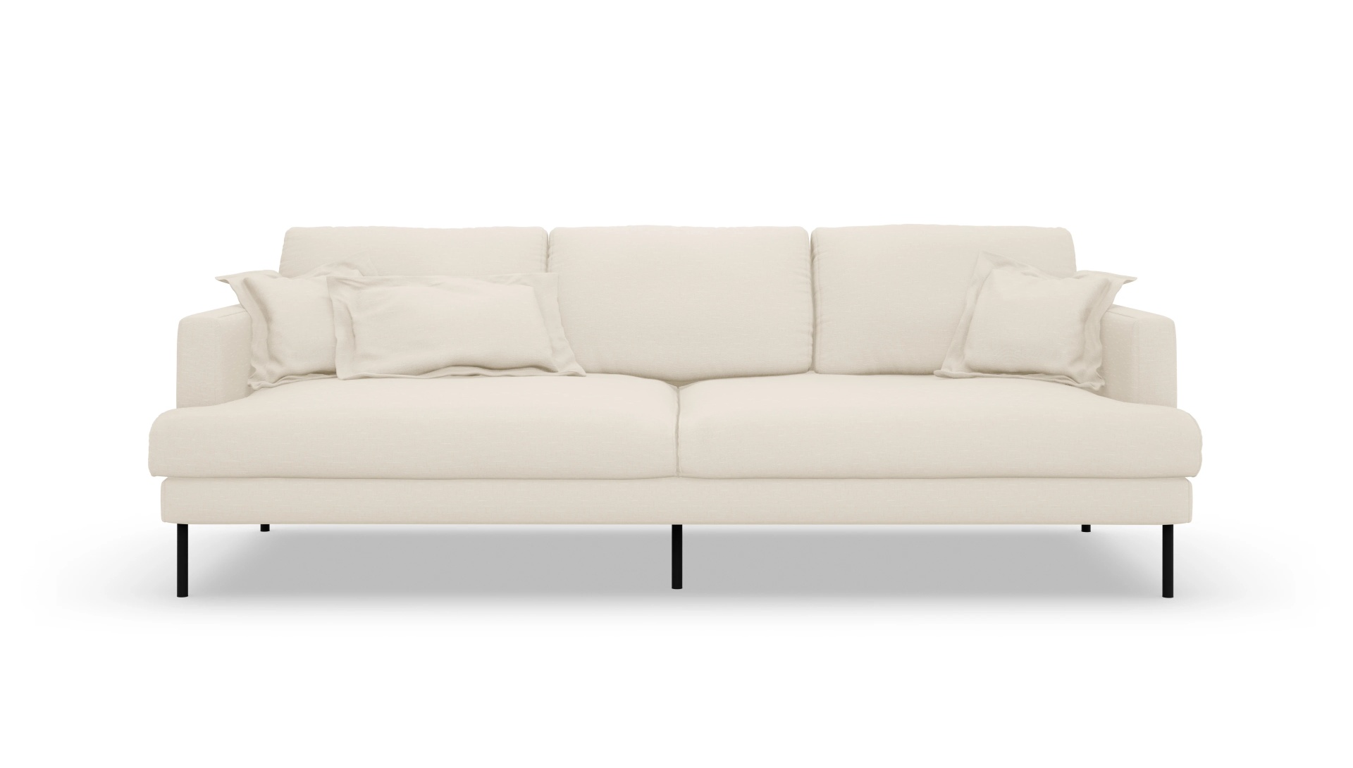 Stoffsofa Arna Ansicht des Produktes Arna 3-Sitzer in Stoff weiß