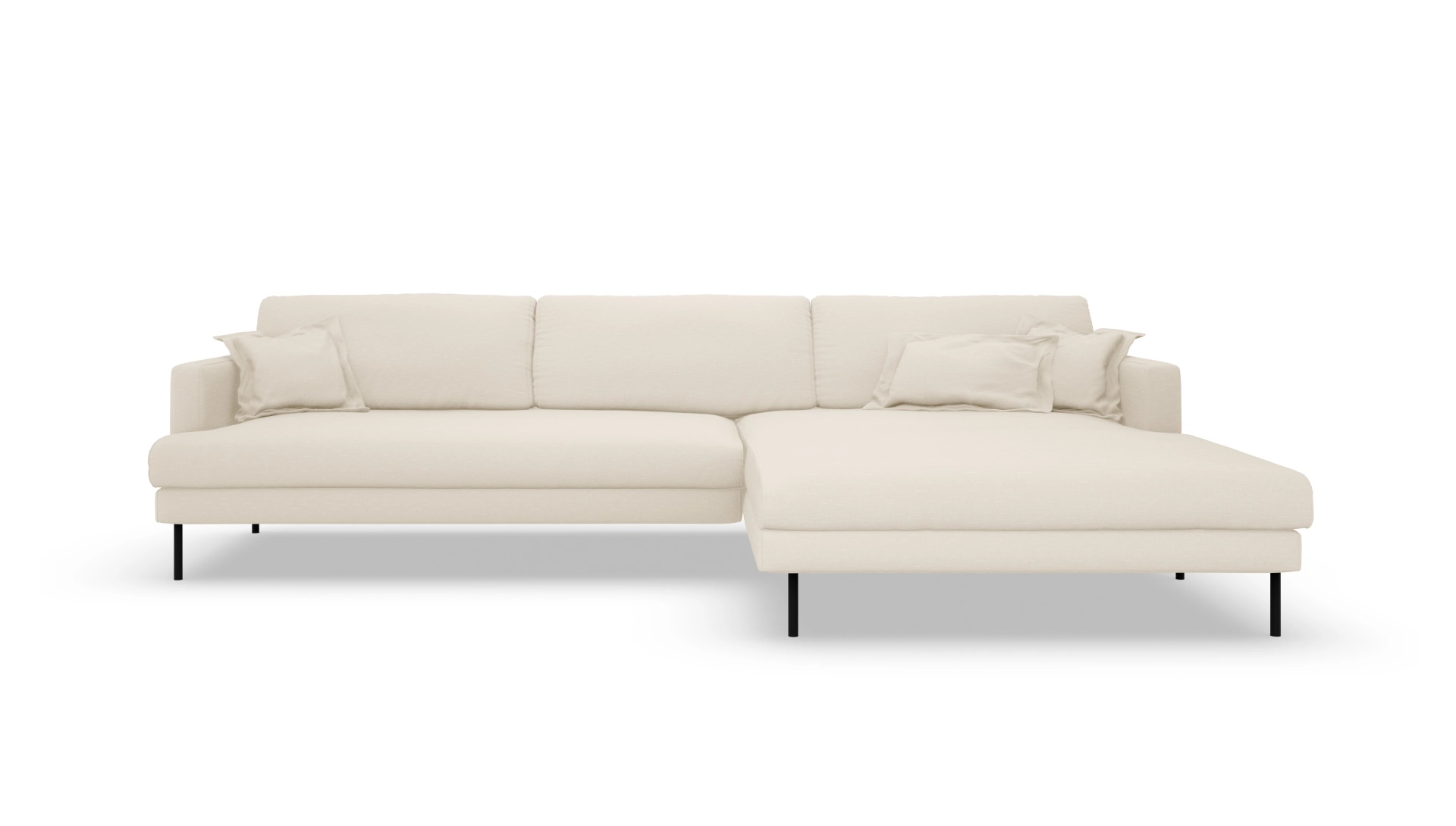 Stoffsofa Arna Ansicht des Produktes Arna Sofa mit Rec rechts in Stoff weiß
