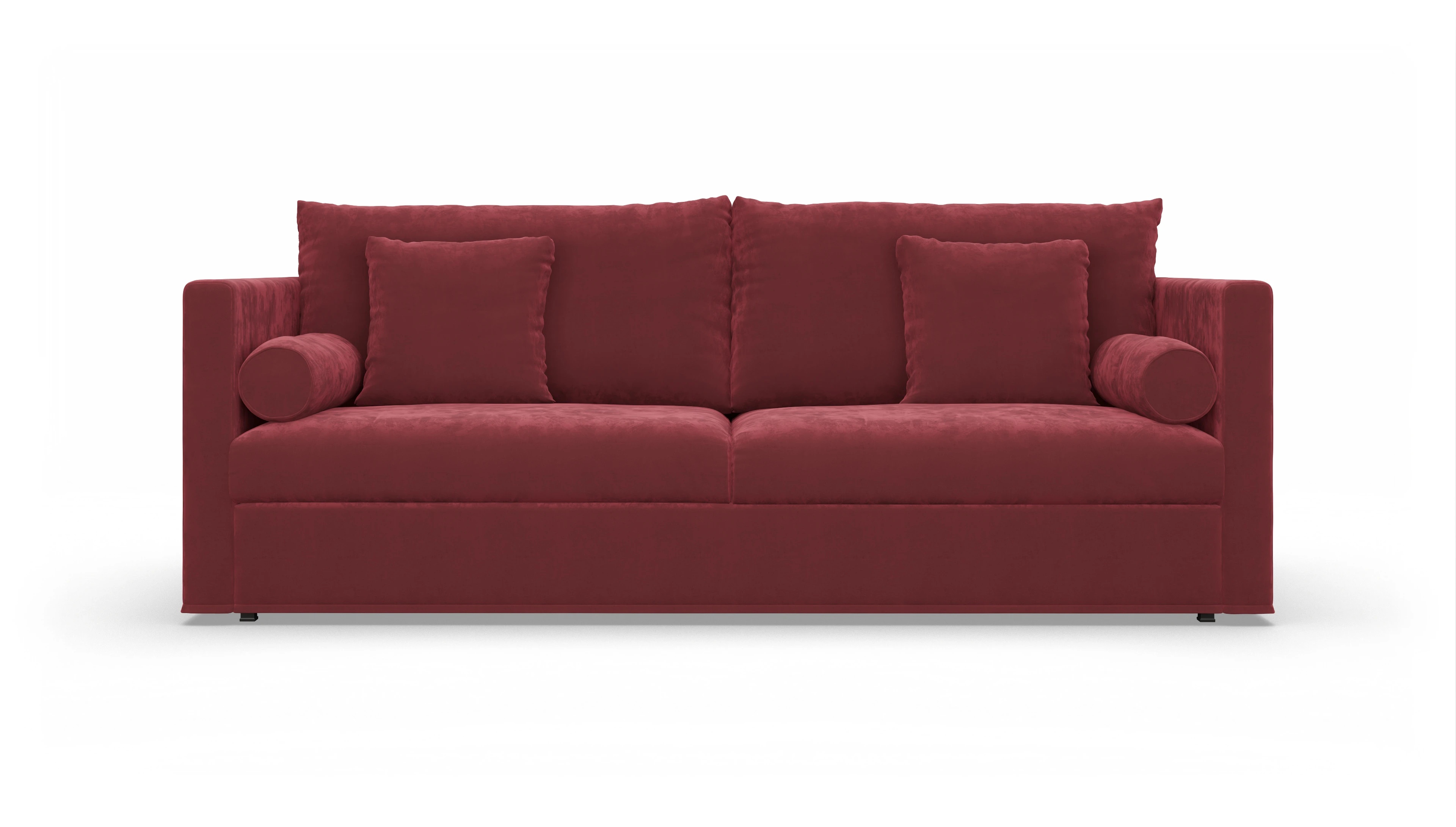 Schlafsofa Vadena Ansicht des Produktes Vadena 3-Sitzer in Samt rot