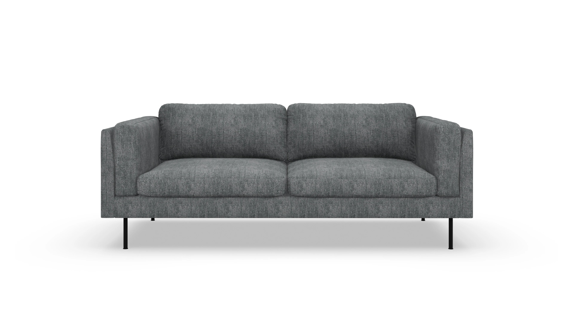 Designer-Sofa Henriksen in Stoff Ansicht des Produktes Henriksen 3-Sitzer in Stoff schwarz