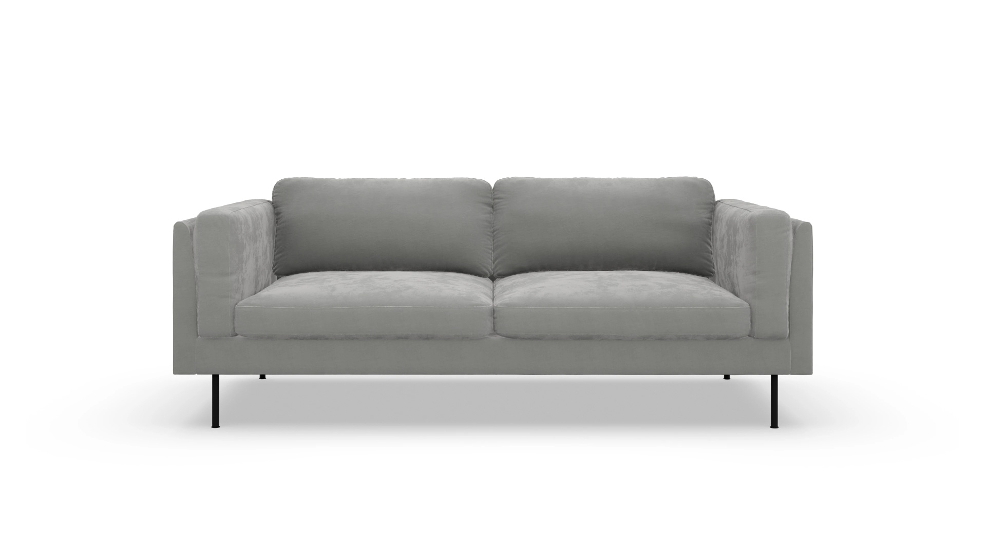 Designer-Sofa Henriksen in Stoff Ansicht des Produktes Henriksen 3-Sitzer in Samt grau
