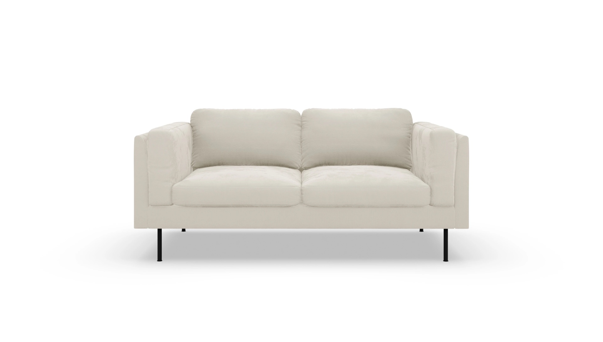 Designer-Sofa Henriksen in Stoff Ansicht des Produktes Henriksen 2-Sitzer in Cord weiß