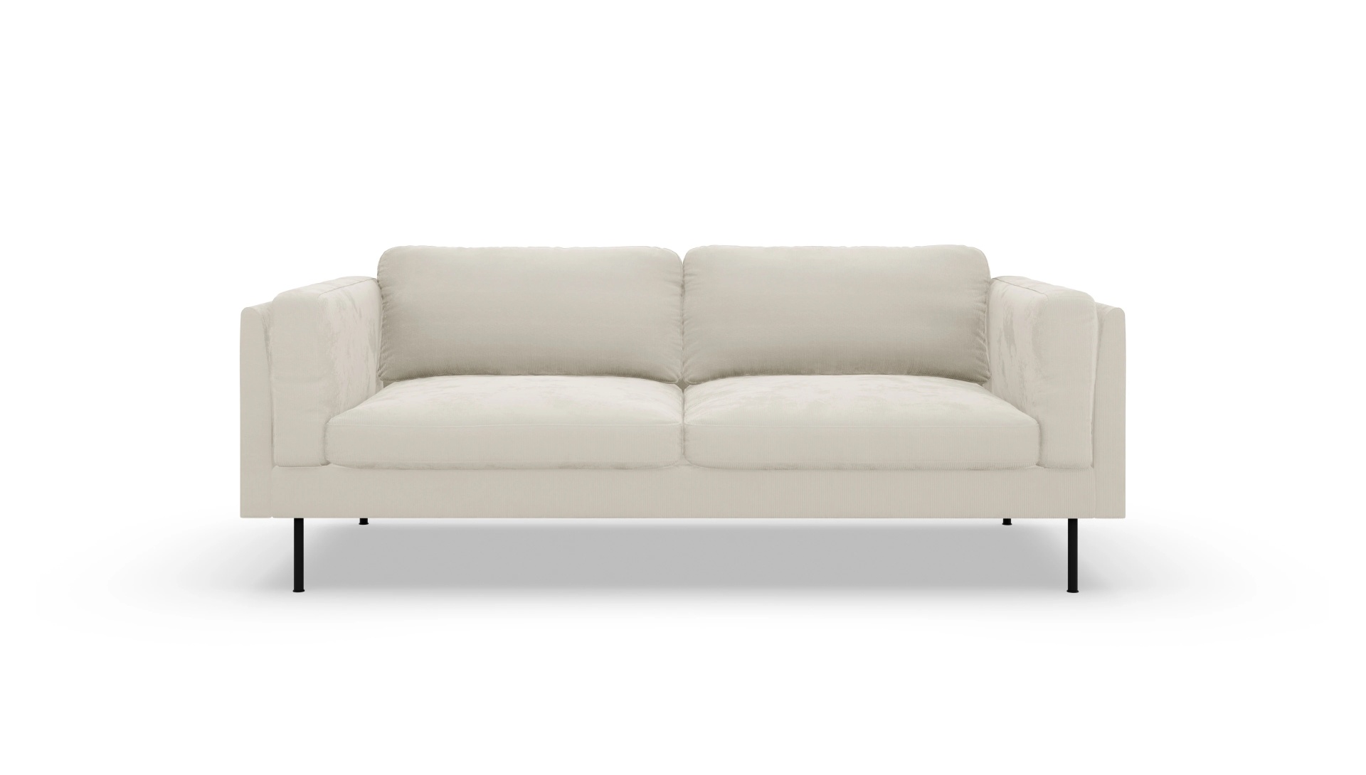 Designer-Sofa Henriksen in Stoff Ansicht des Produktes Henriksen 3-Sitzer in Cord weiß