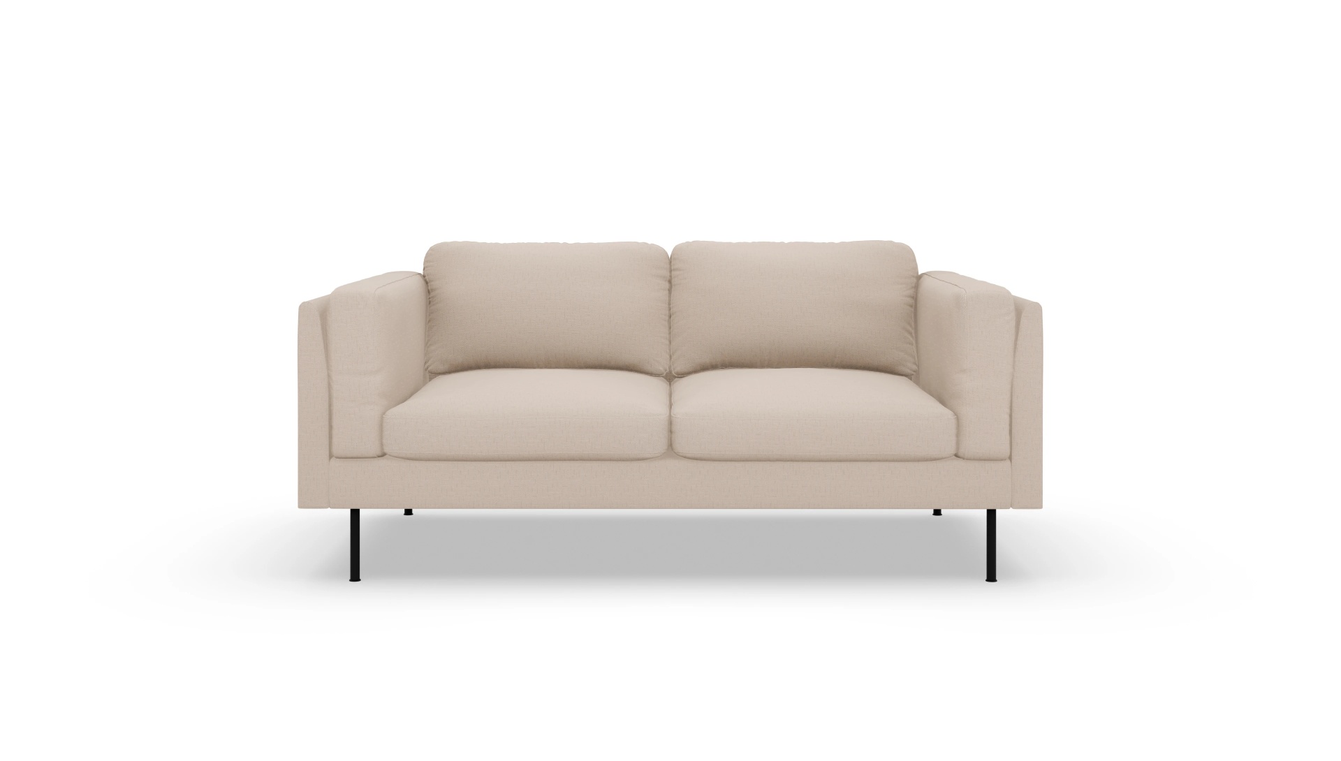 Designer-Sofa Henriksen in Stoff Ansicht des Produktes Henriksen 2-Sitzer in Stoff beige