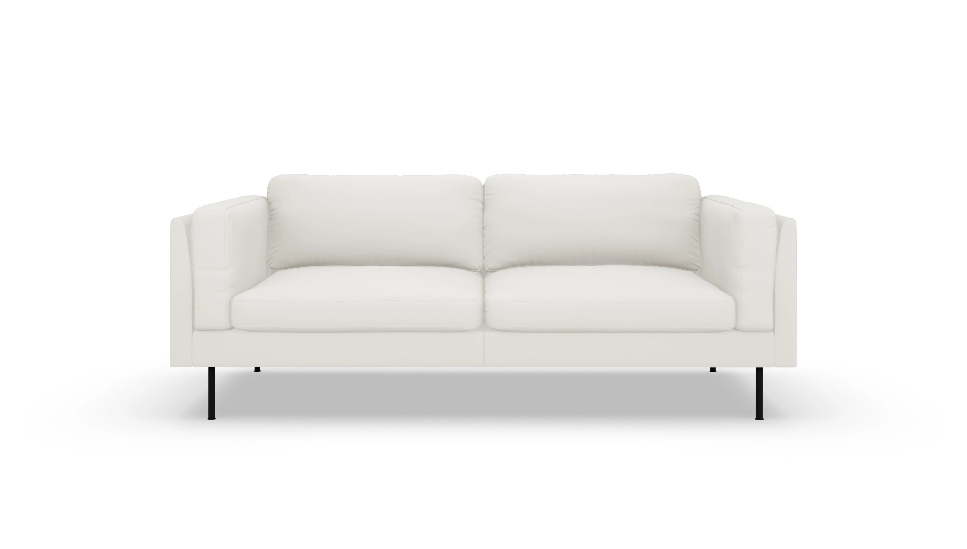 Designer-Sofa Henriksen in Leder Ansicht des Produktes Henriksen 3-Sitzer in Leder weiß