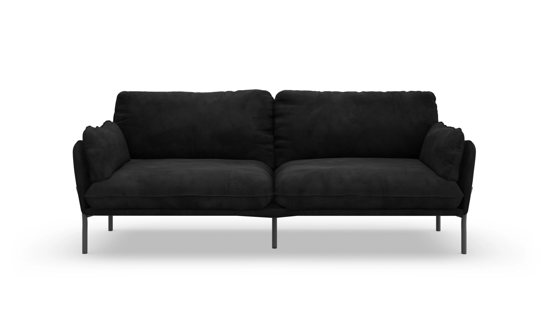 Stoffsofa Crimora Ansicht des Produktes Crimora 3-Sitzer in Samt schwarz