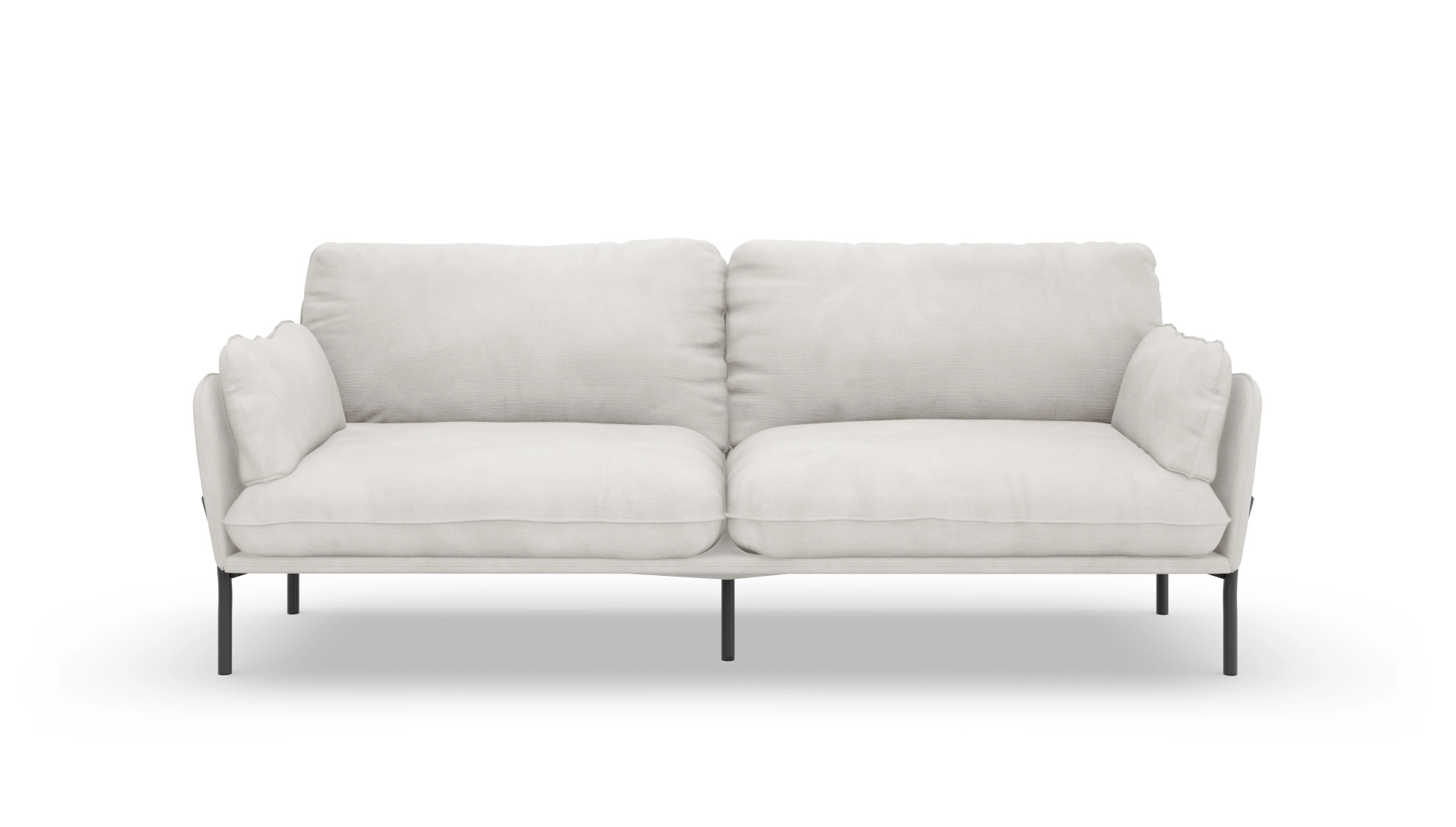 Stoffsofa Crimora Ansicht des Produktes Crimora 3-Sitzer in Samt weiß